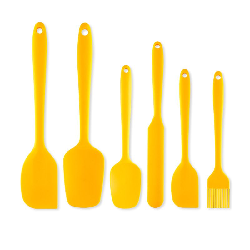 Silicone Spatula Set 6 Pieces High Heat Resistant Kitchen Scraper Spatulas