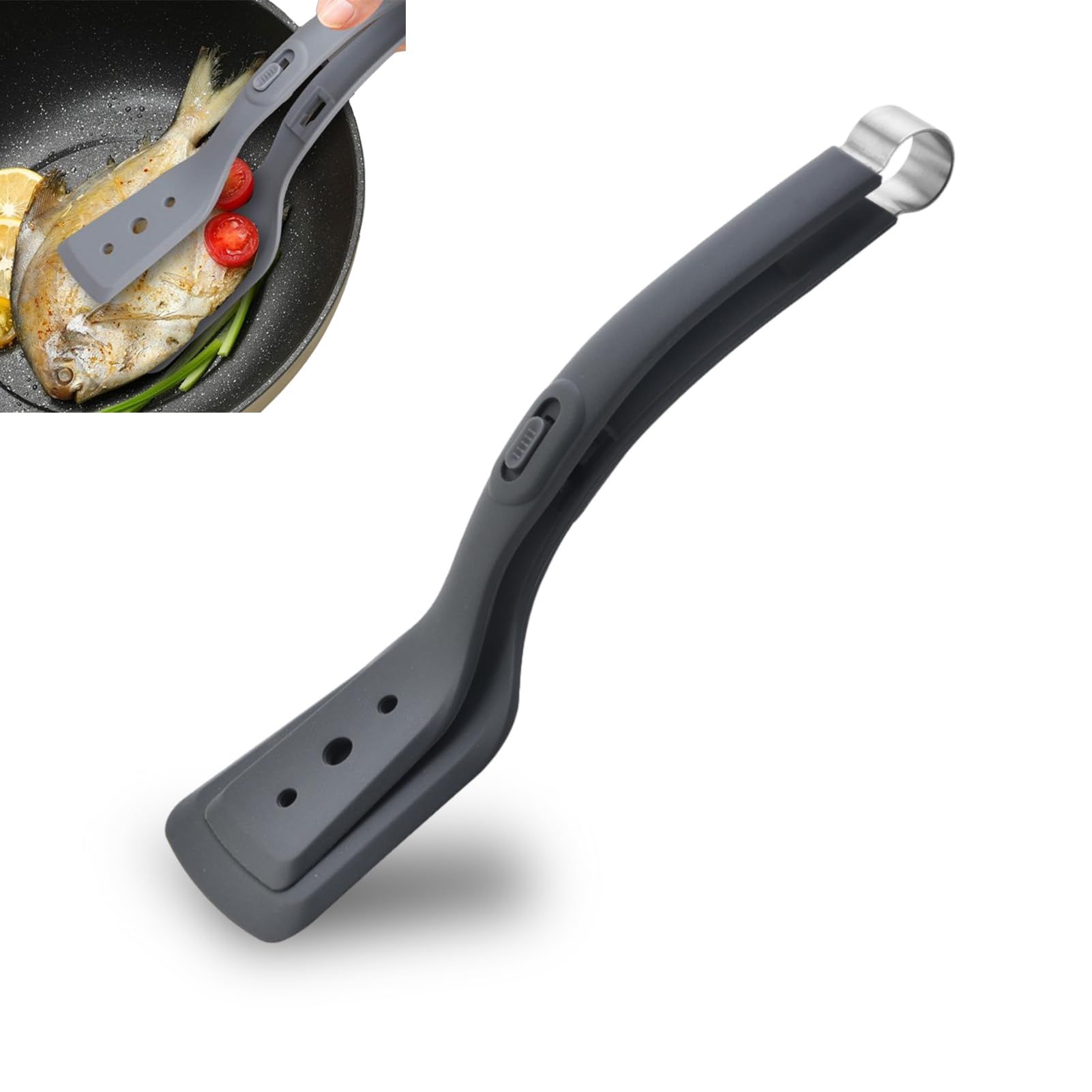 Multipurpose 2 in 1 Silicone Clamp Spatulas and Tongs view 2