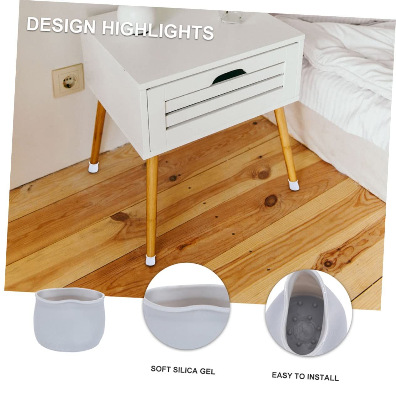 50pcs Table and Chair Foot Cover Furniture Protective Cover Silicone Table and view 4