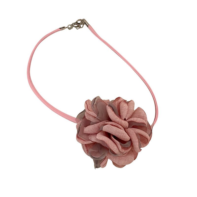 Flower Rosette Choker Necklace Cute Summer Essentials Accessories for Teen