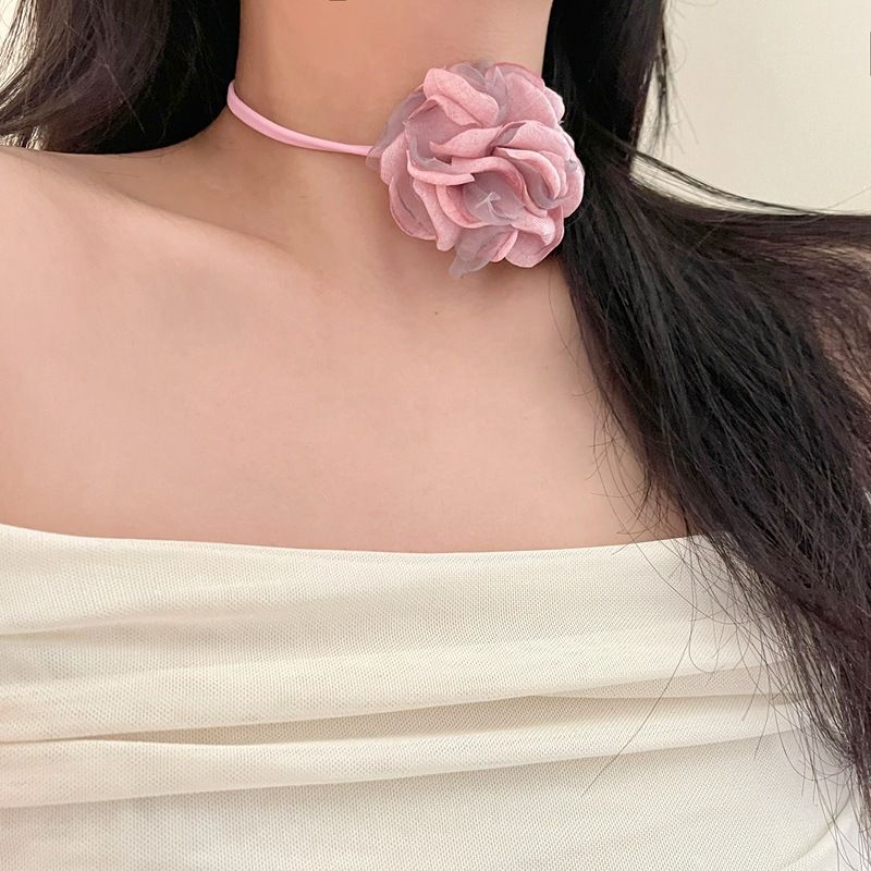 Flower Rosette Choker Necklace Cute Summer Essentials Accessories for Teen view 3
