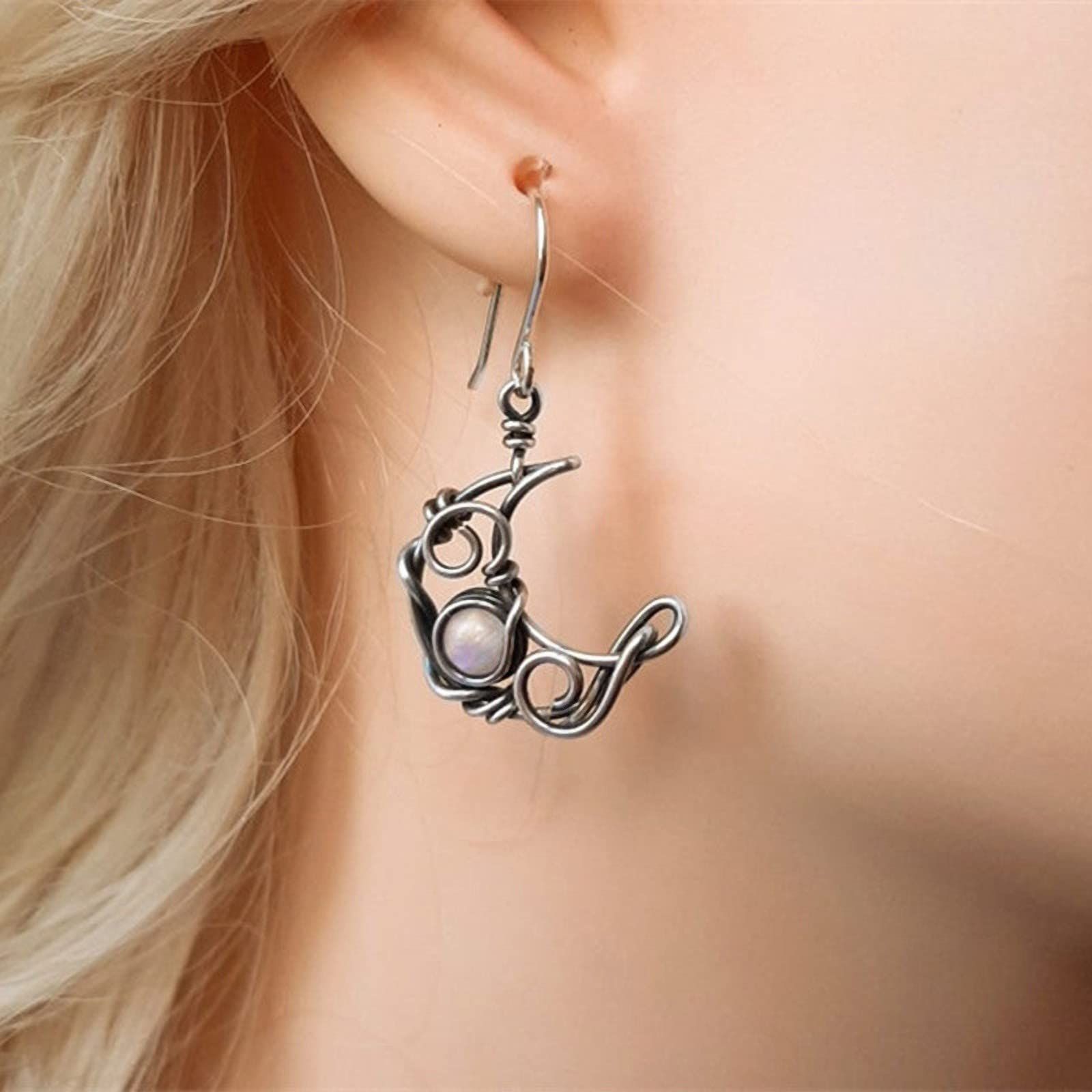 Boho Sun Moon and Stars Drop Dangle Earrings view 4