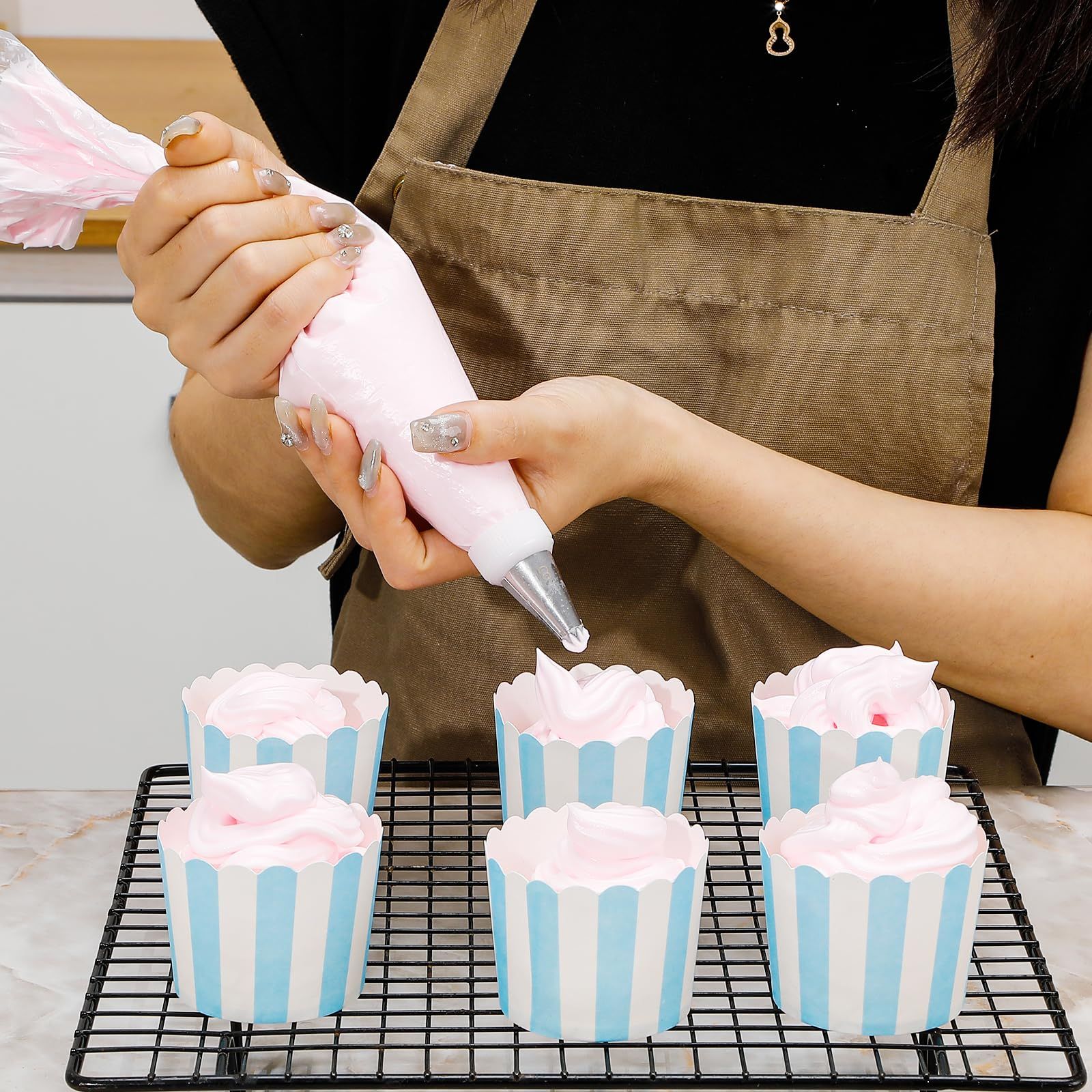 430 stainless steel piping nozzle set boxed cake piping tool milking oil puff view 2