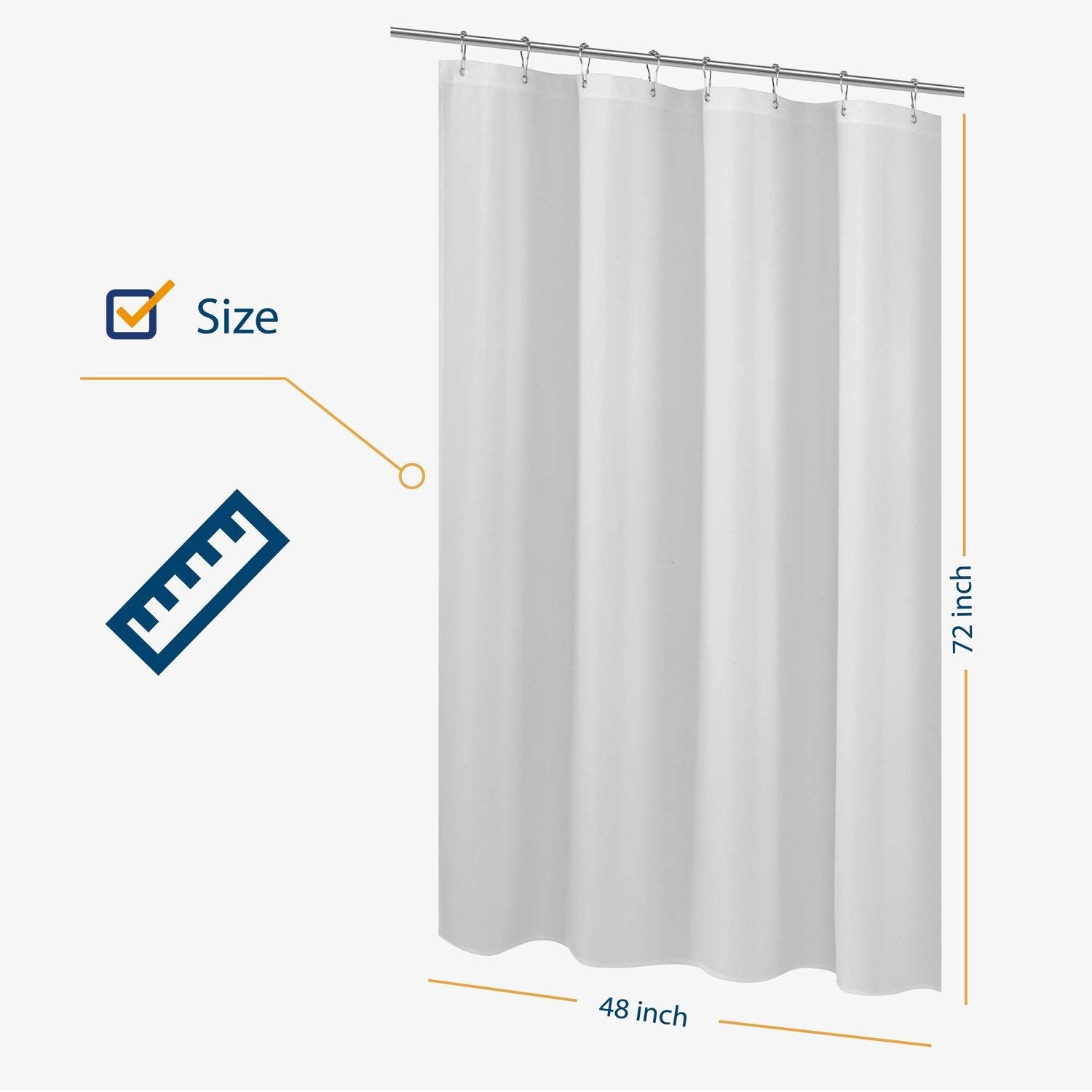 Nordic Style White Bathroom Curtains Waterproof Shower Curtain Thick Solid view 4
