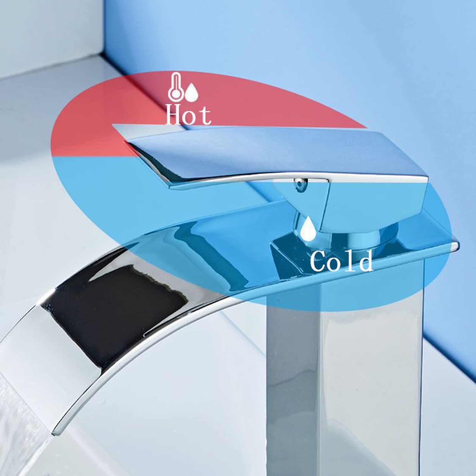 Waterfall Faucet for Bathroom Sink view 3