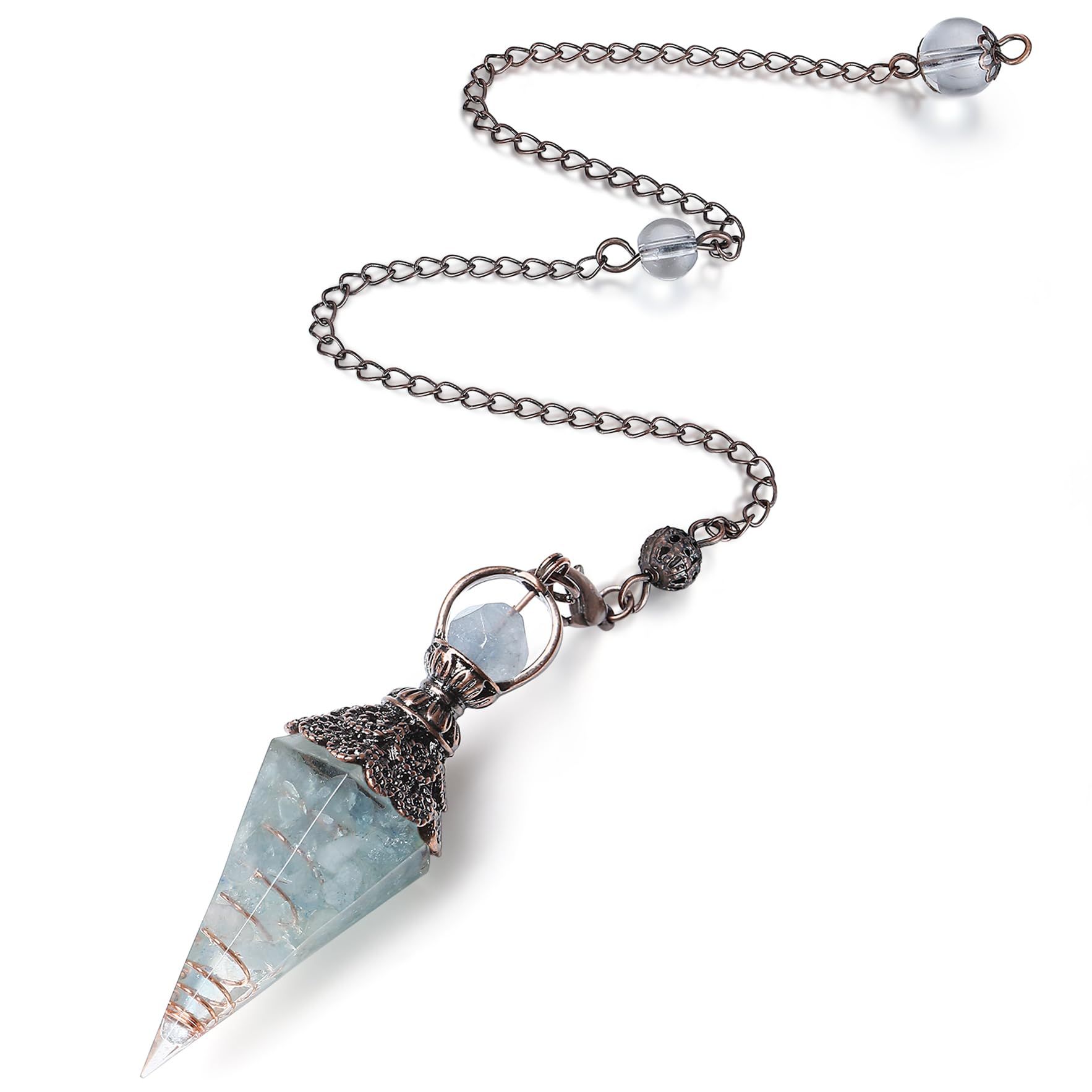 Divination Crystal Pendant Hexagonal Cone Resin Chip Stone Spiritual Spirit view 4