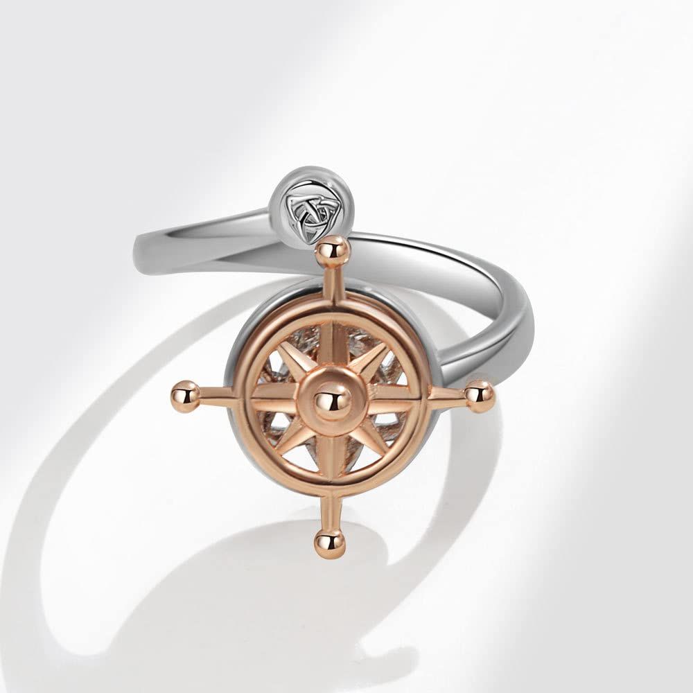 Ring, men's and women's personality, fashionable, rotatable double-layer view 2