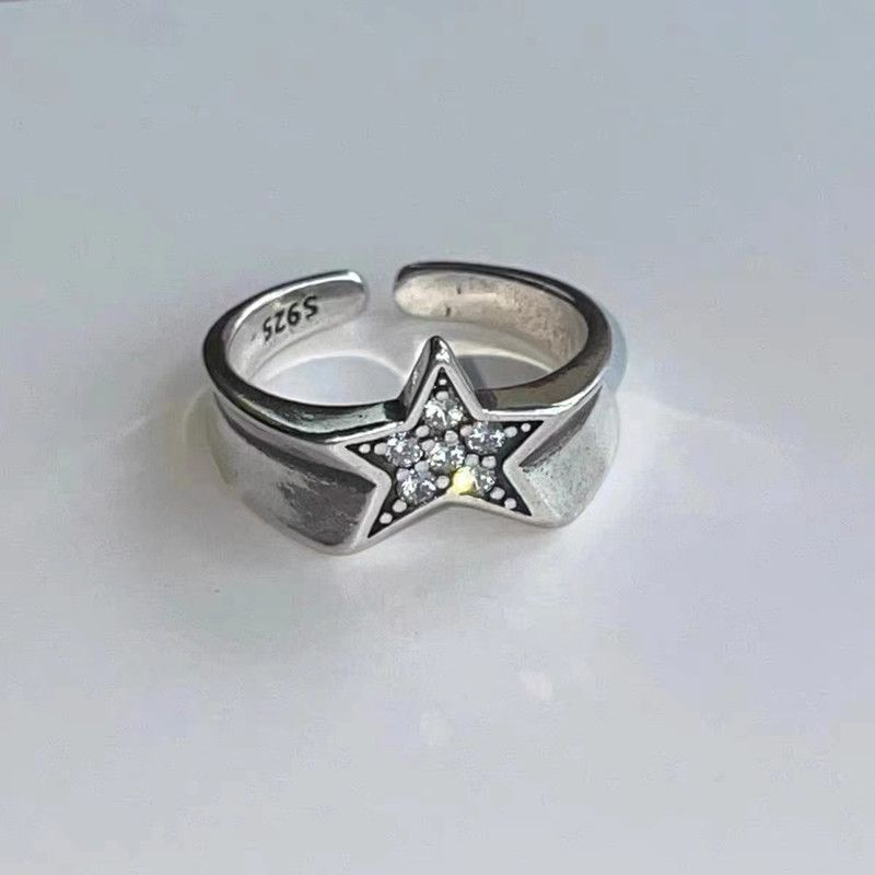Fashion Pentagram Geometric Star Ring For Women Adjustable Finger Ring Jewelry view 2