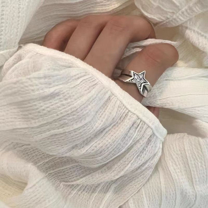 Fashion Pentagram Geometric Star Ring For Women Adjustable Finger Ring Jewelry view 5
