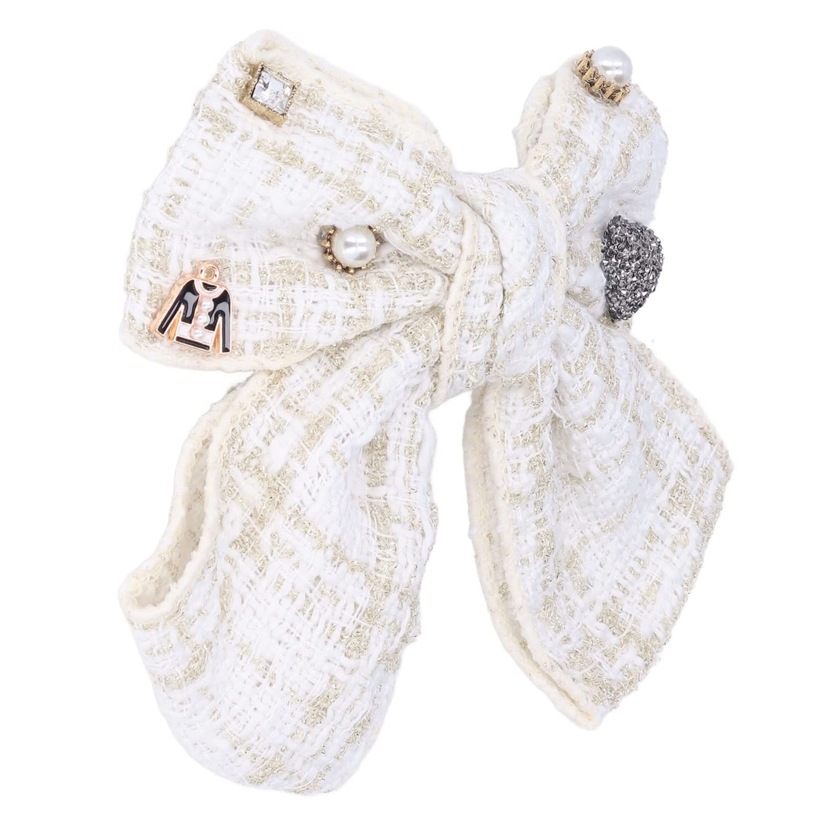 Bow cloth bow hair clip temperament rhinestone top spring clip hair view 5
