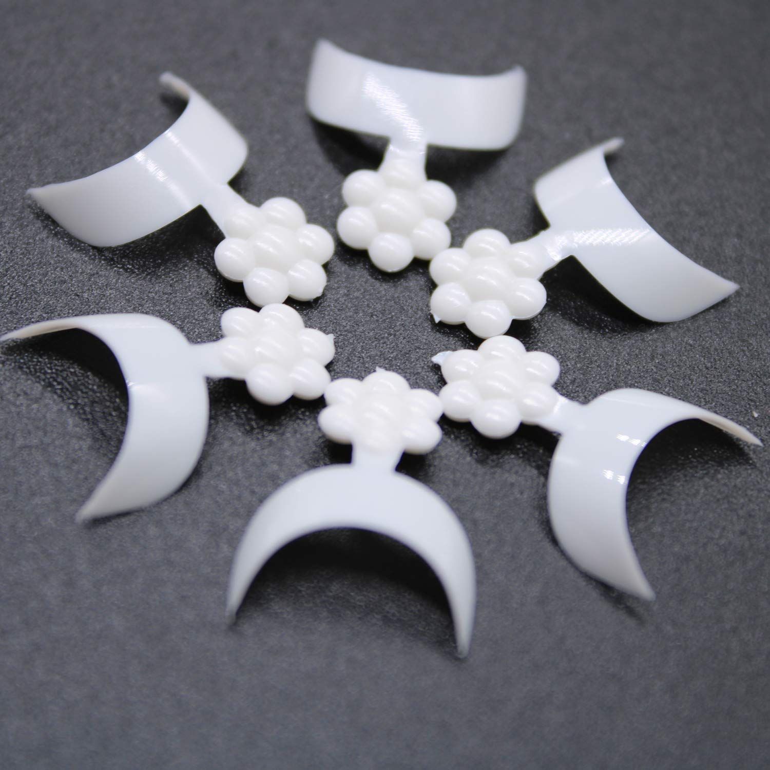 100pcs Fake Nail Tips White French Moon Shaped Smile Fake Nail Tips Short view 3