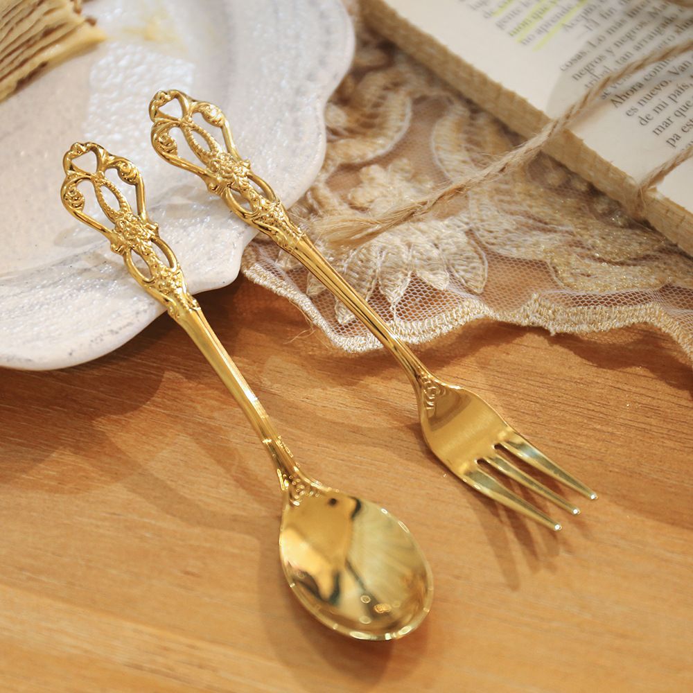 2pcs， Stainless Steel Dessert Spoon Creative Tableware Dessert Spoon Ice-Cream view 2