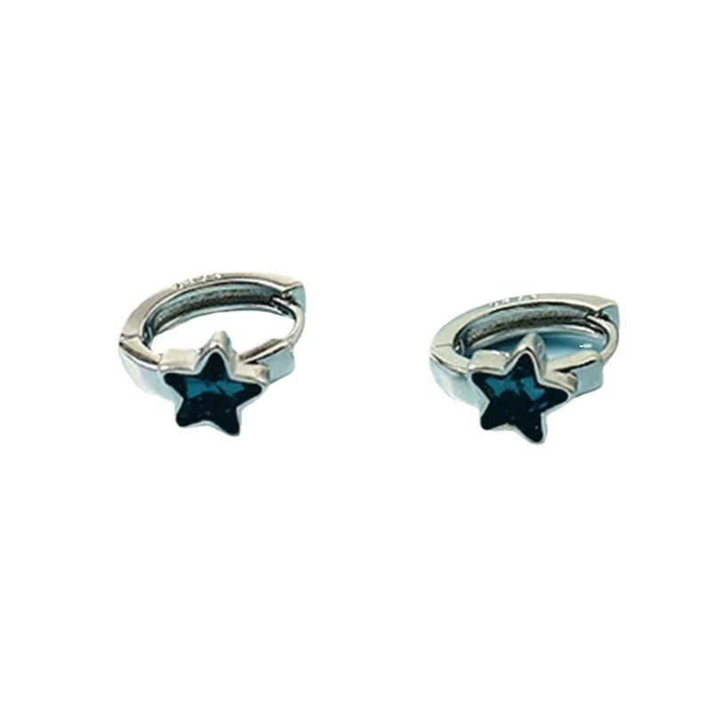 Earrings Cute Blue Star Crystal Zirconia Earrings Small Lightweight Star