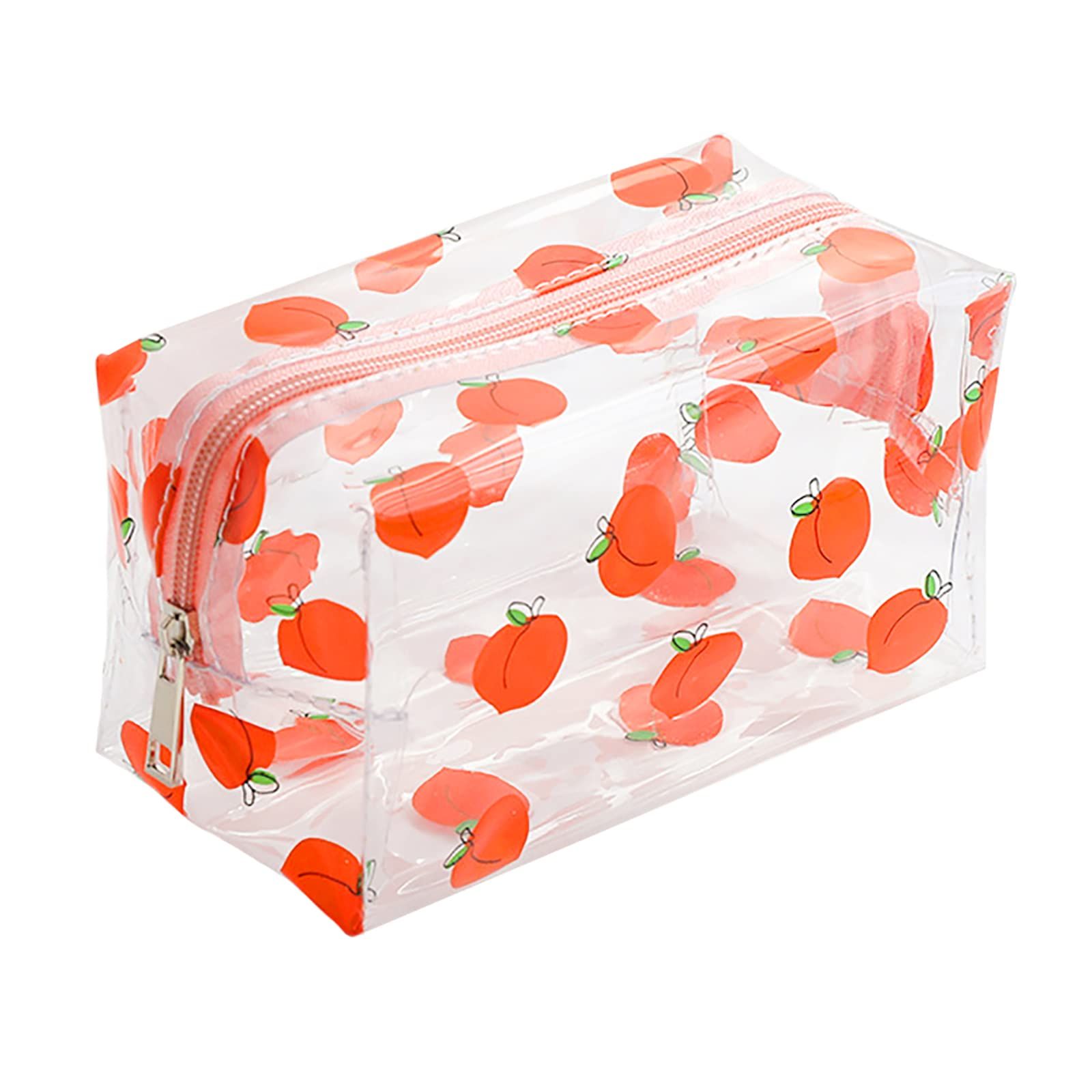 Clear Cosmetic Bags Cute Peach Fruit Transparent Makeup Bags Waterproof — image 1