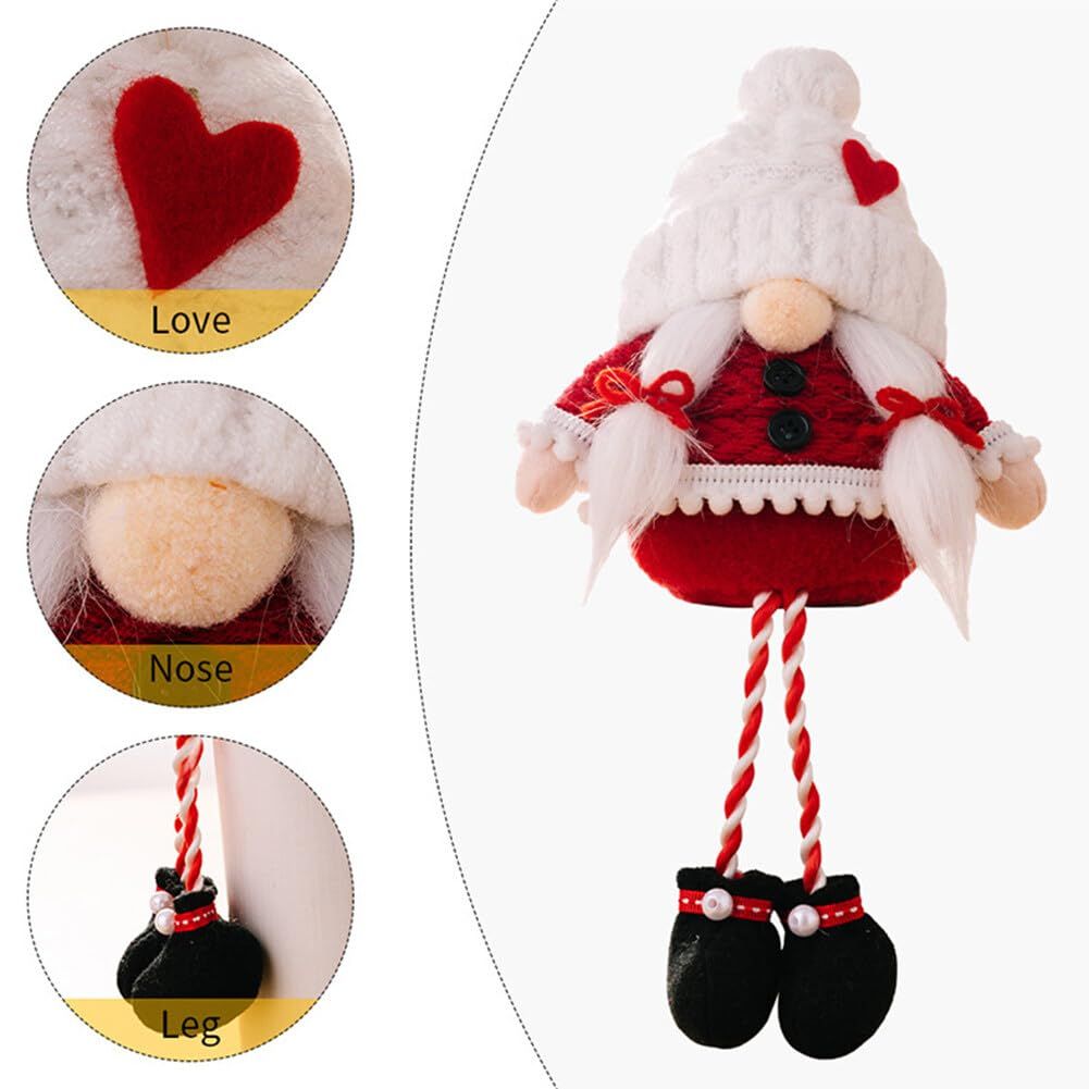 2pcs Christmas Long Leg Dwarf Doll Knitted Hat Dwarf Doll Decoration Hanging view 3