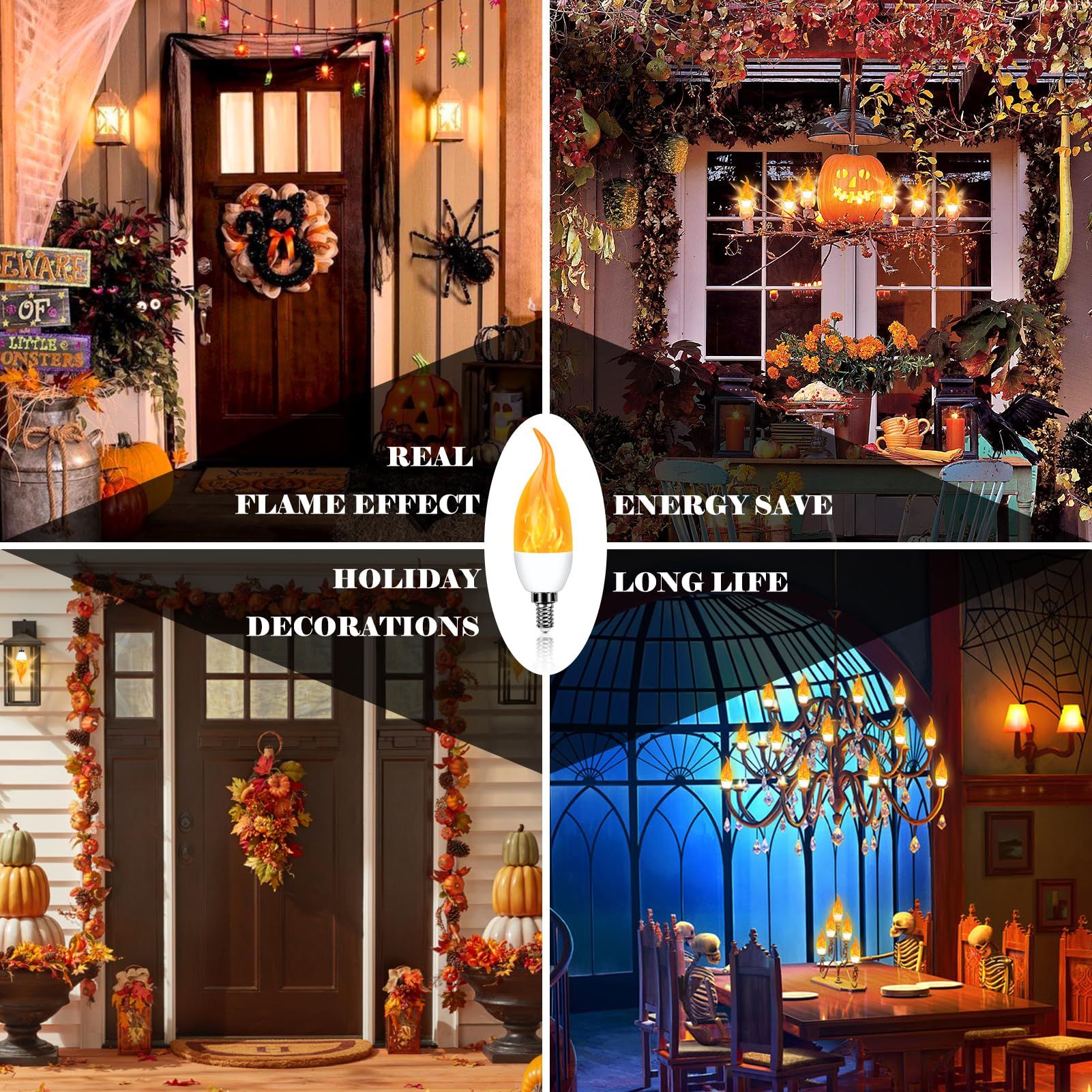 Flame Effect Bulb, Tri-Mode Light Mode, Candle Light, Led Flashing Candle view 4