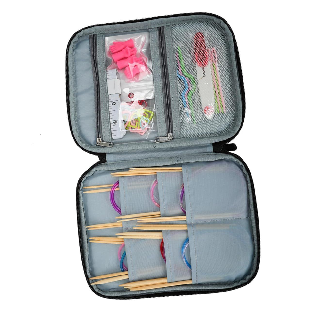 Cosmetics travel bag crochet needle knitting thread needle round needle view 5