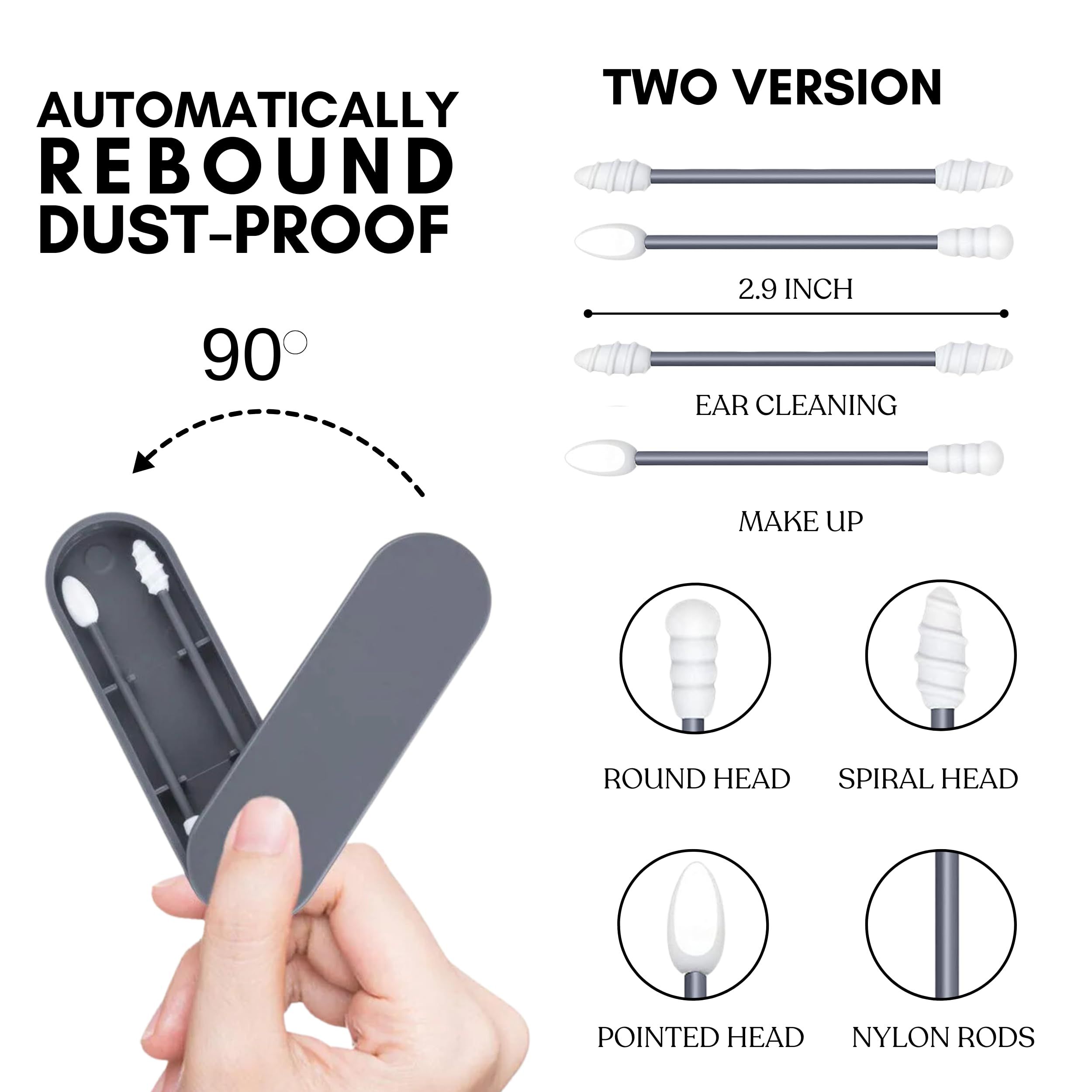 Portable and Reusable: Double-Tipped Silicone Swabs – for Cleanable Ear Care view 5