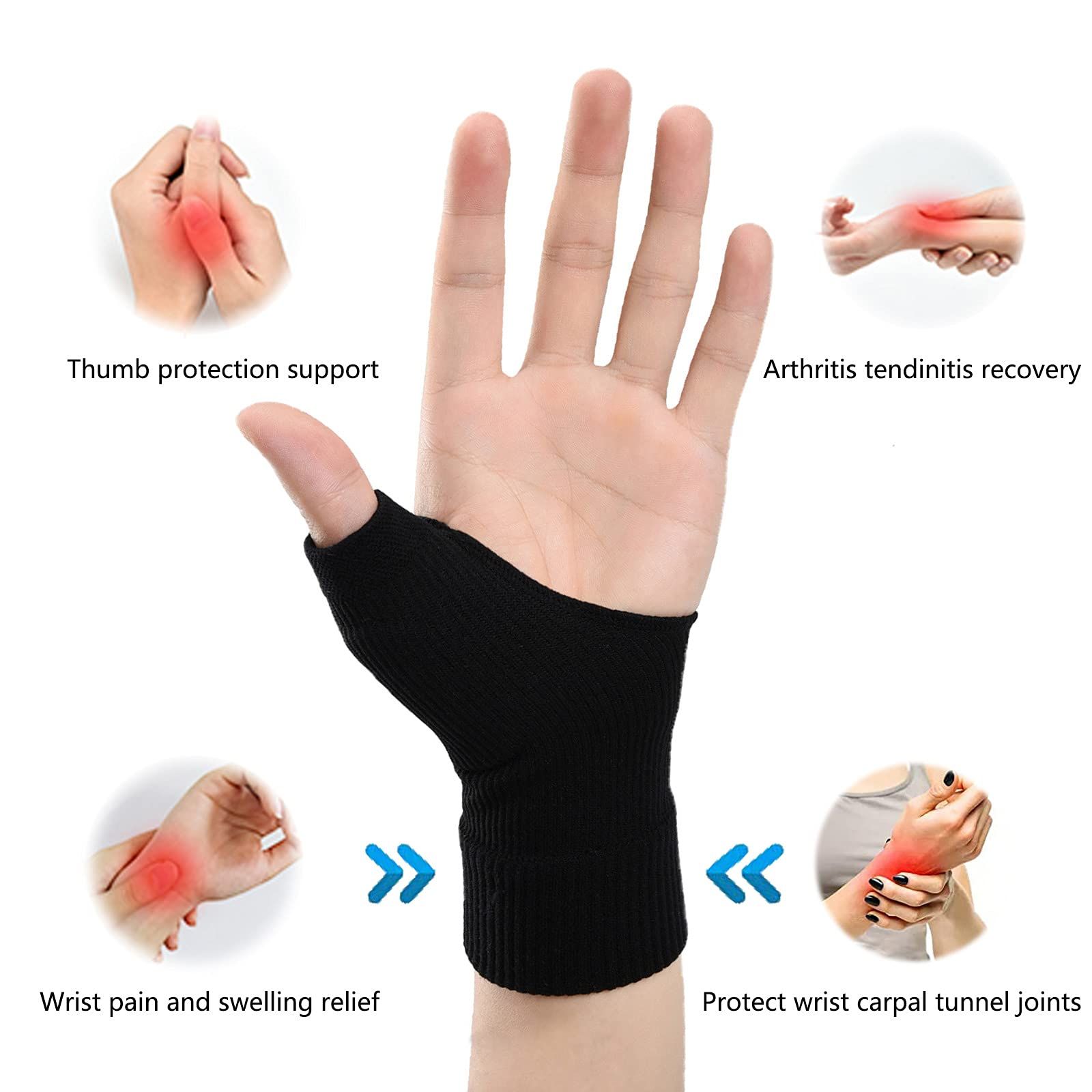 Wrist Thumb Support Compression Gloves (1 Pair) view 2