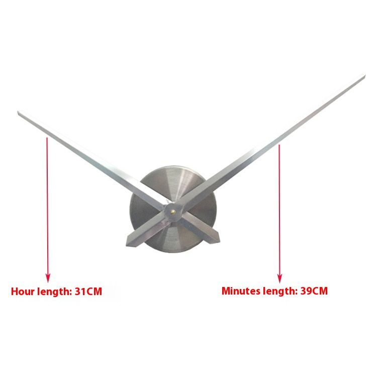 silvery 3D Clock Hands, DIY Large Clock Movement Mechanism with 39cm Long view 2