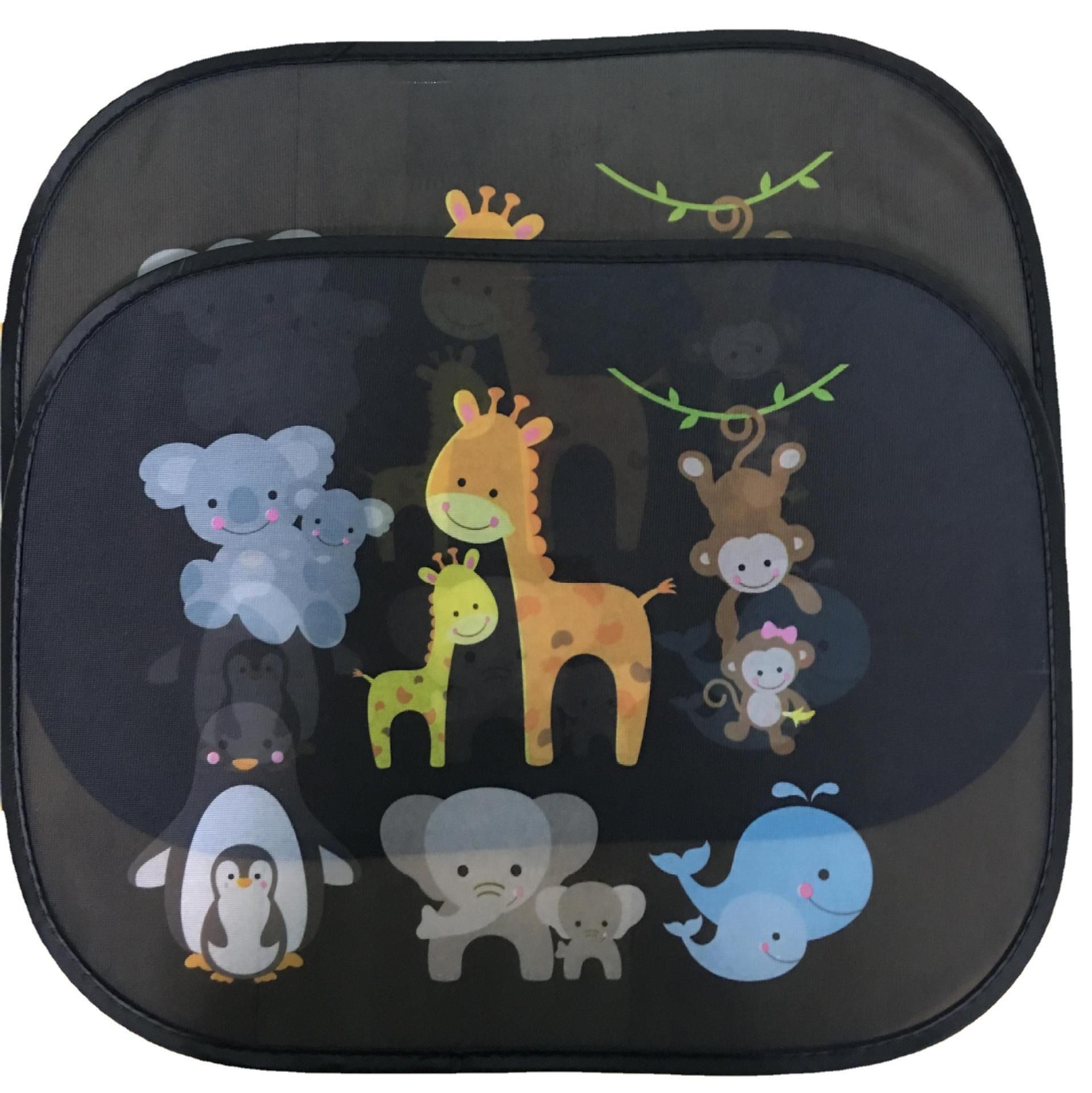 2Pcs animal black Sun Visor Glass Sticker Shade Static Stickers PVC Sunshade — image 1
