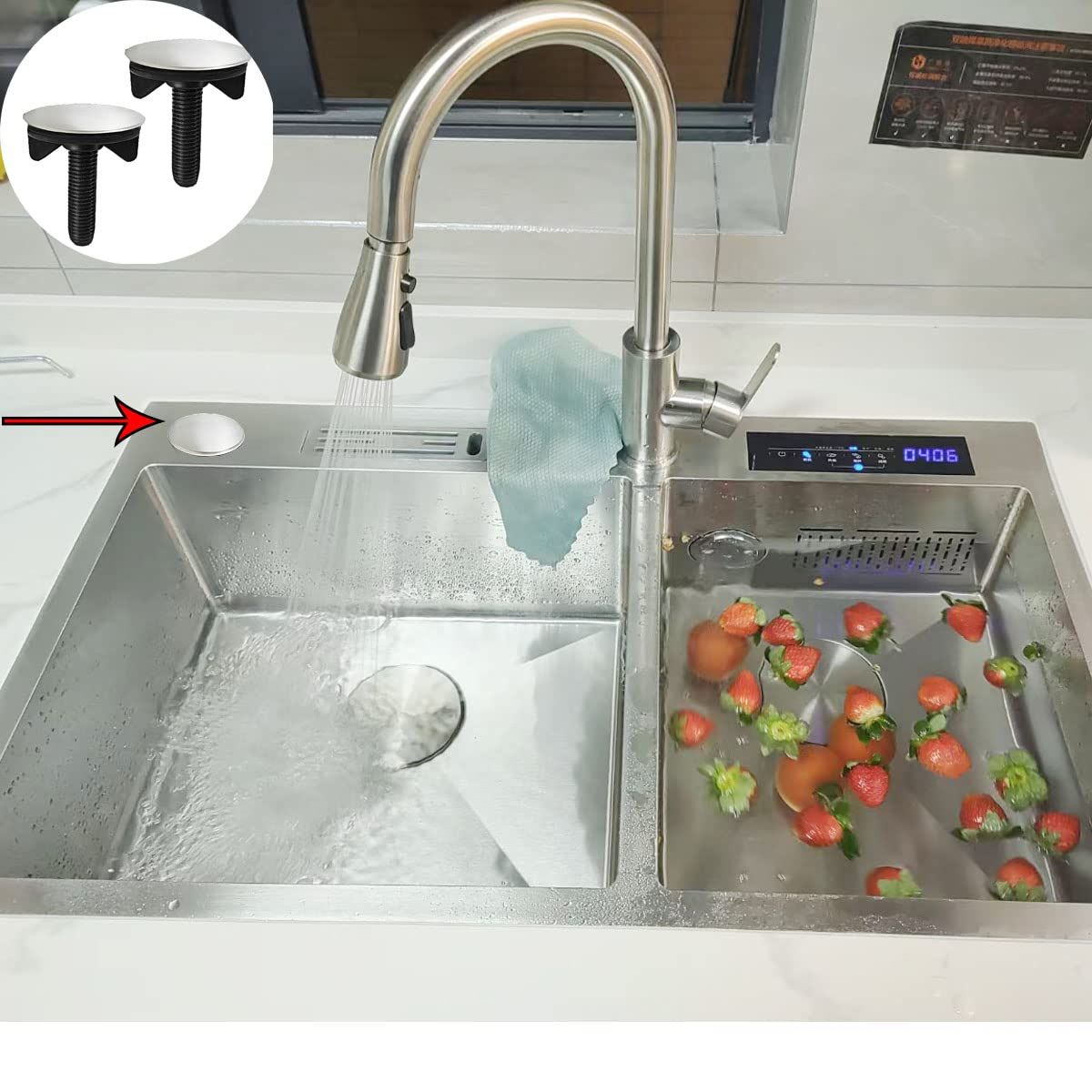 2 Pieces Faucet Hole Cover Sink Hole Cover Kitchen Sink Tap Hole Cover Soap view 5