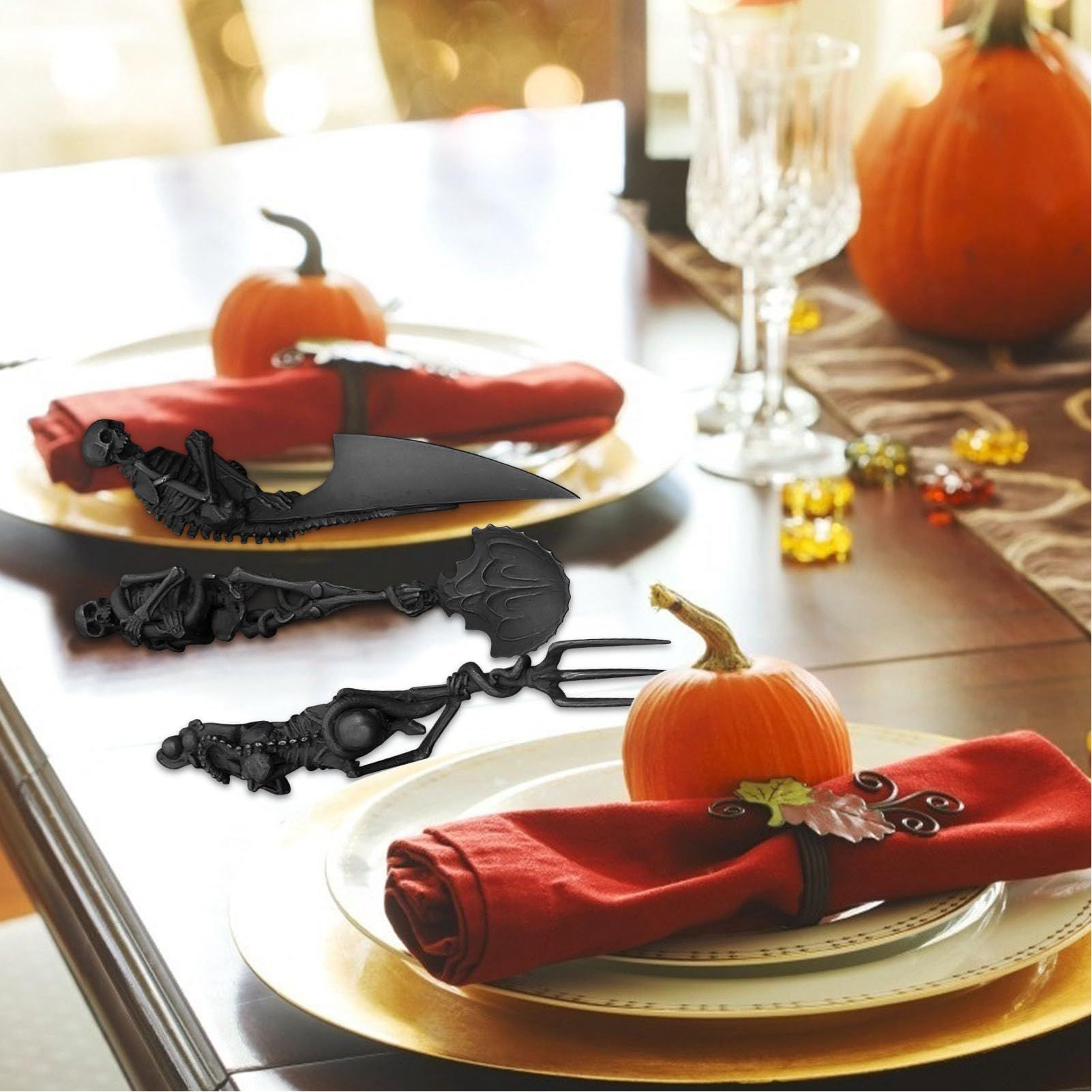 Skeleton Skull Silverware Set view 3