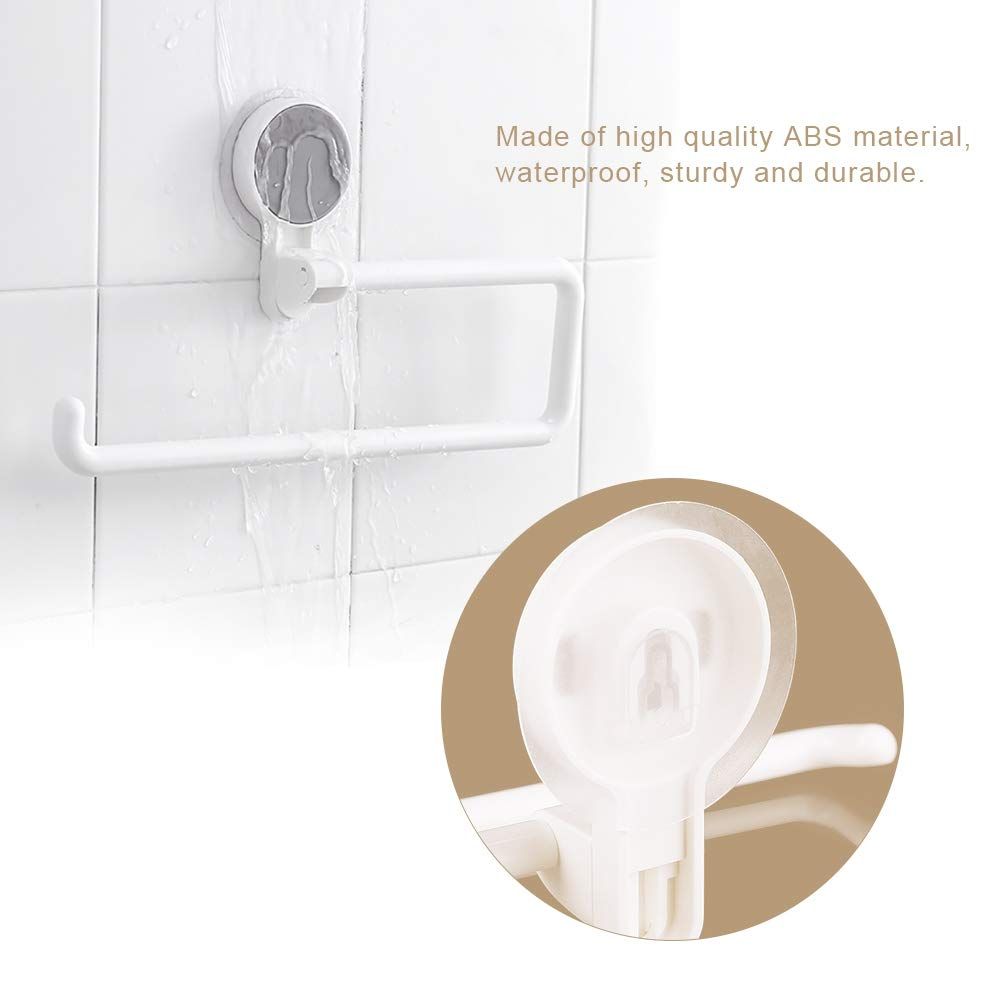 12" Paper Towel Holder, Abs Paper Roll Holder with Suction Cup Hooks for view 4