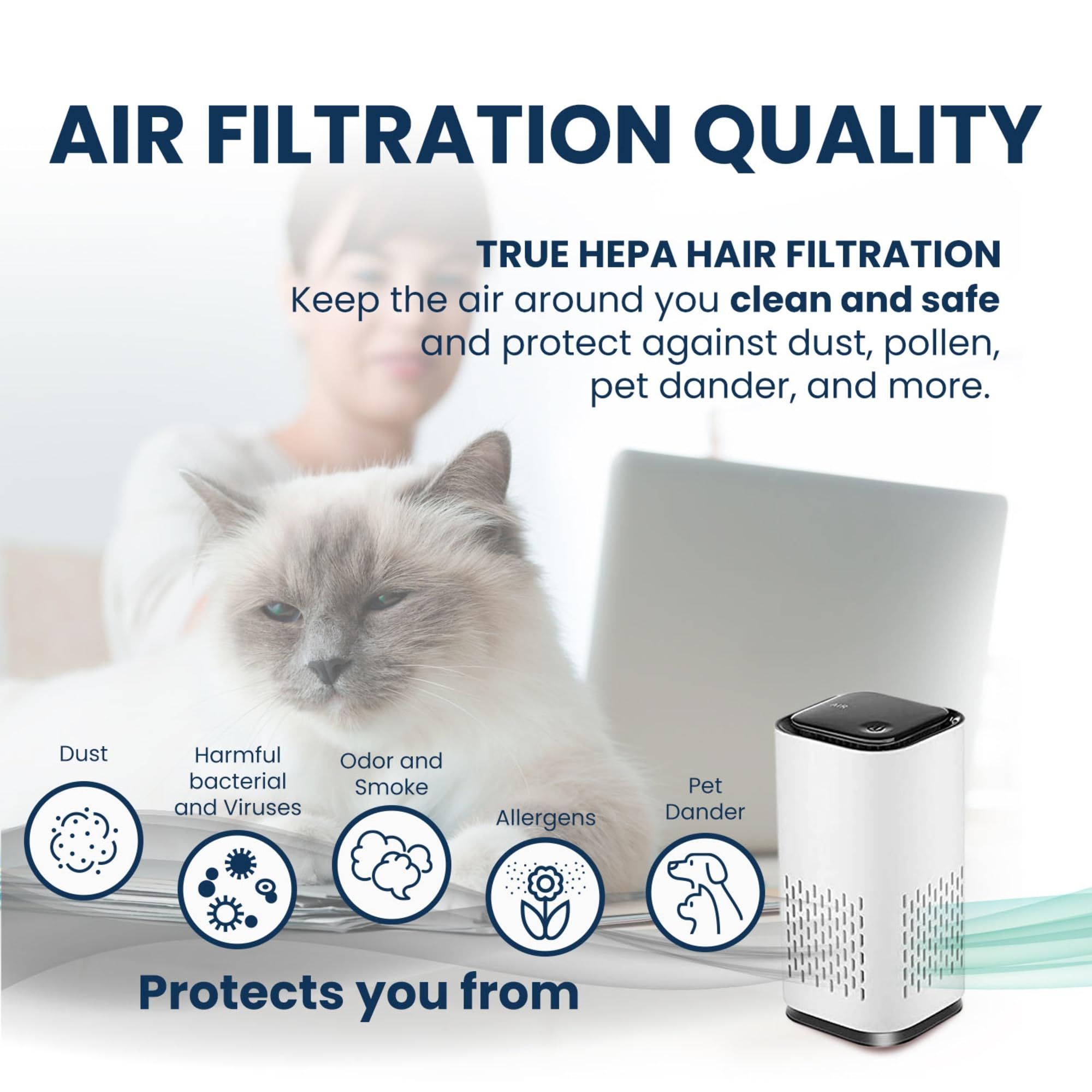 Mini Powered Air Purifier. Ultra Portable (5.2in tall view 4
