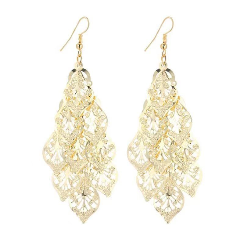 Metal tassel earrings for Women Dainty Alloy Bohemian Ethnic Style Tassels