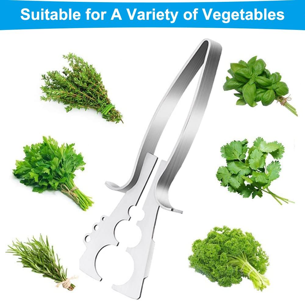 Herb Stripper Tool Stainless Steel Herb Leaf Zipper Cilantro Leaf Remover view 3