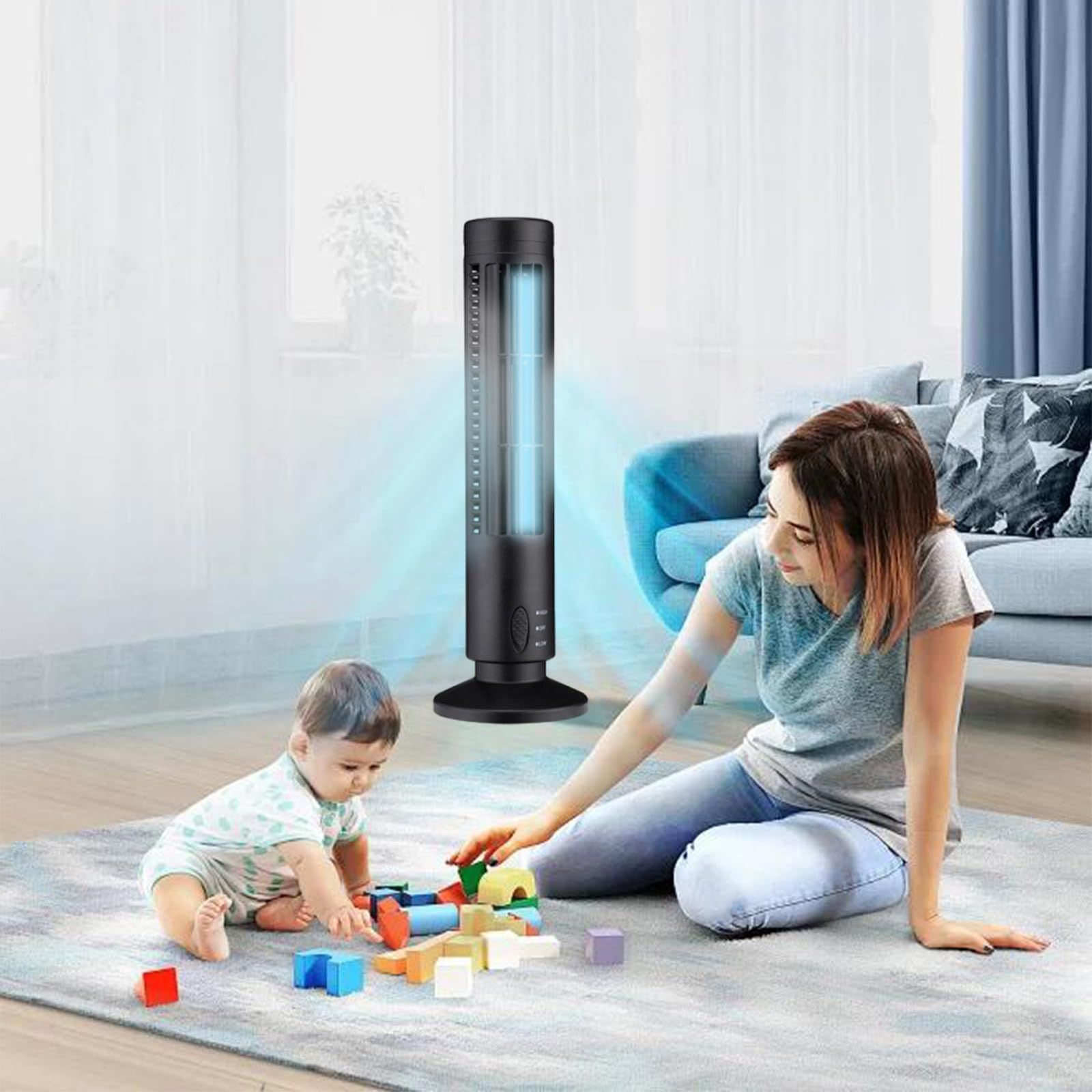 Fan Electric Fan Mini Portable Vertical Air Conditioner Bedroom Air view 2