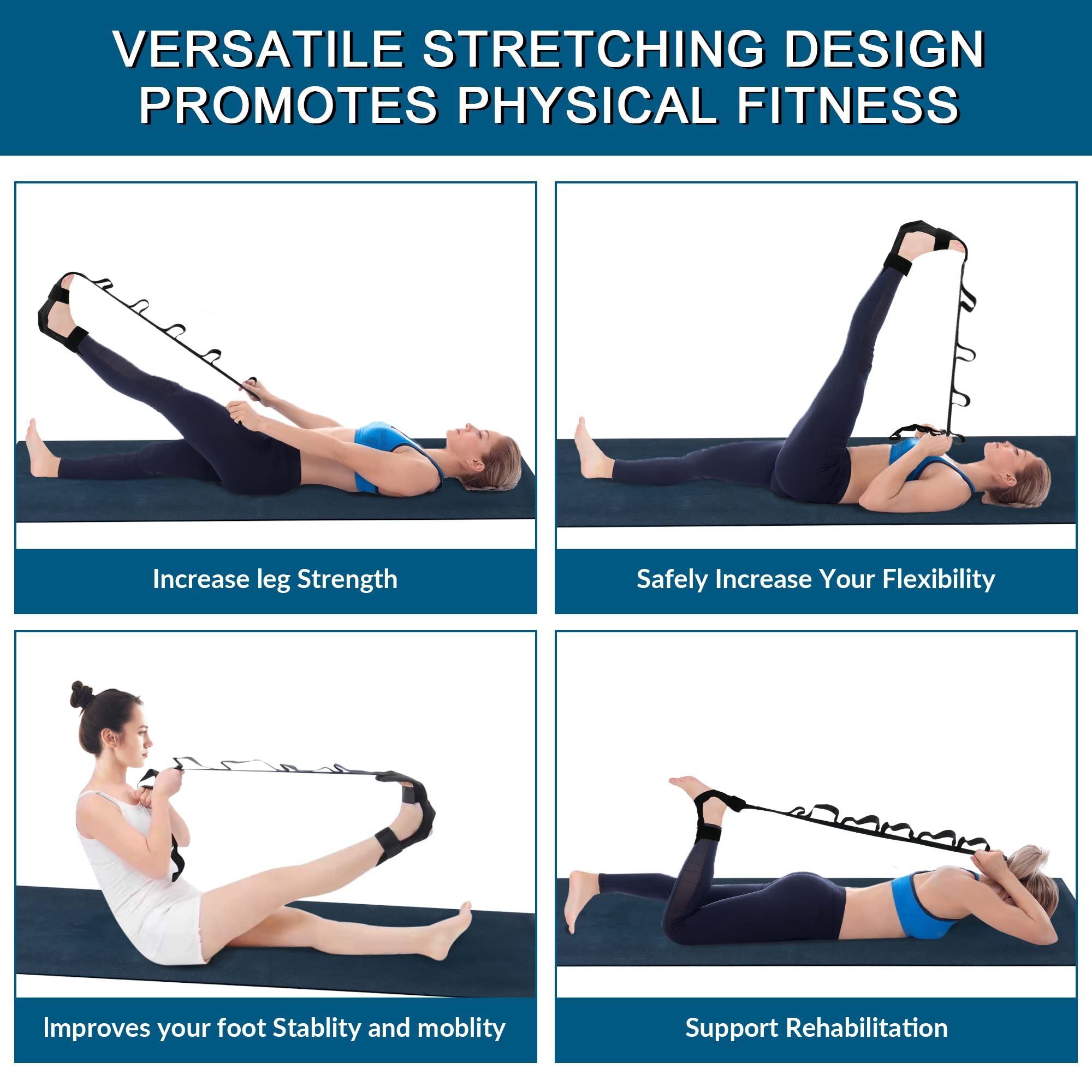 Foot Stretcher Belt, Foot Stretcher Stretch Strap for Plantar Fasciitis, Heel view 5