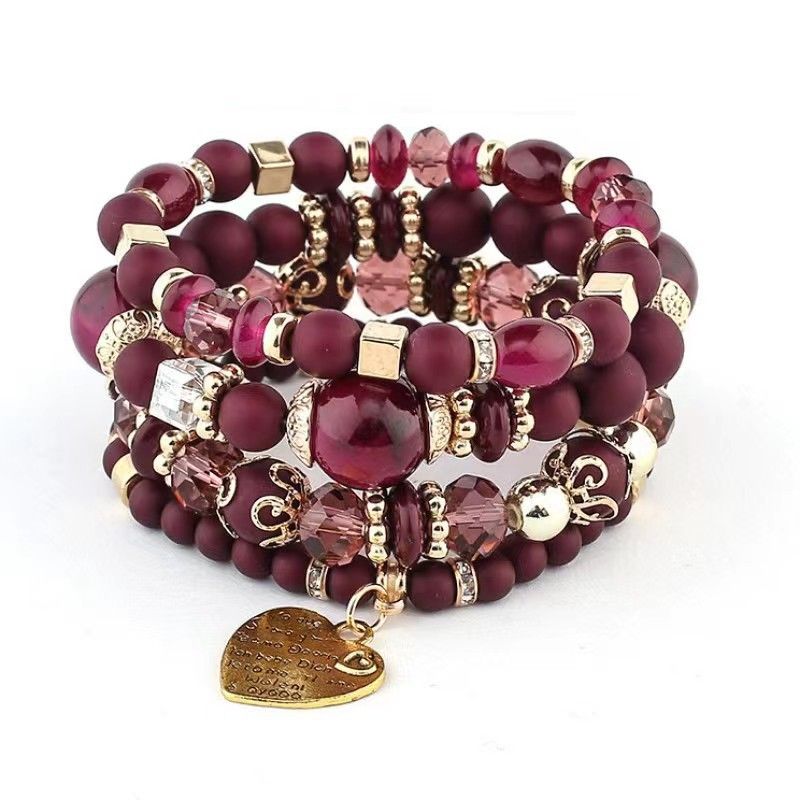 2 pcs Bohemia Bracelets for Women Girls Vintage Stackable Beads Bracelets