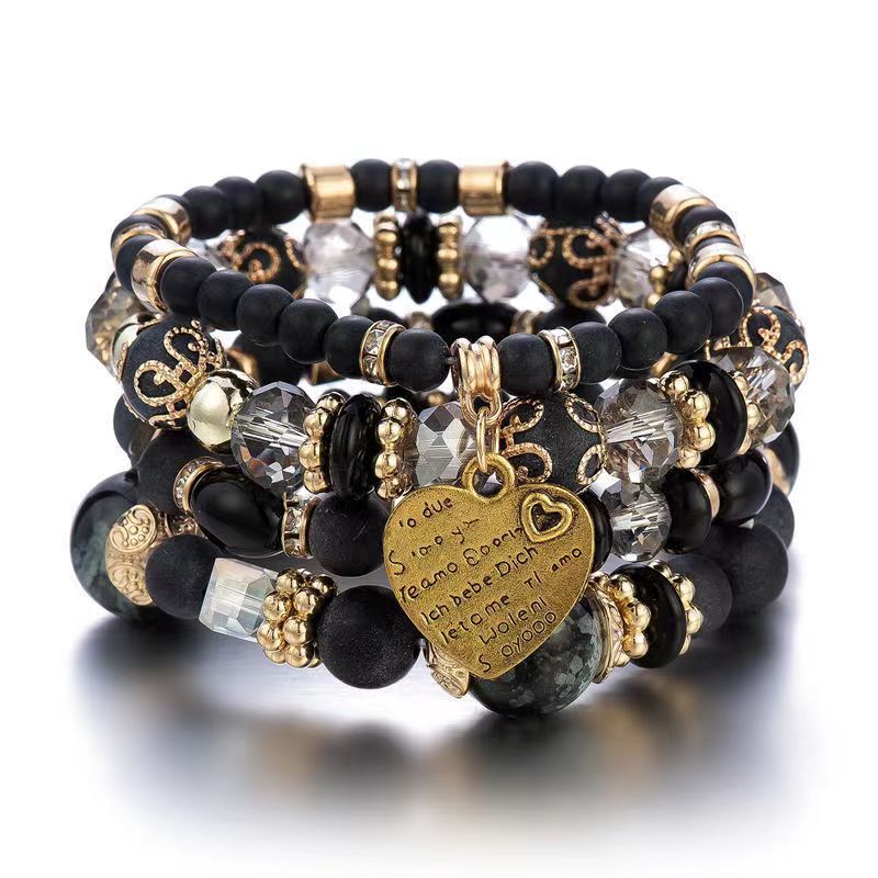 2 pcs Bohemia Bracelets for Women Girls Vintage Stackable Beads Bracelets view 2
