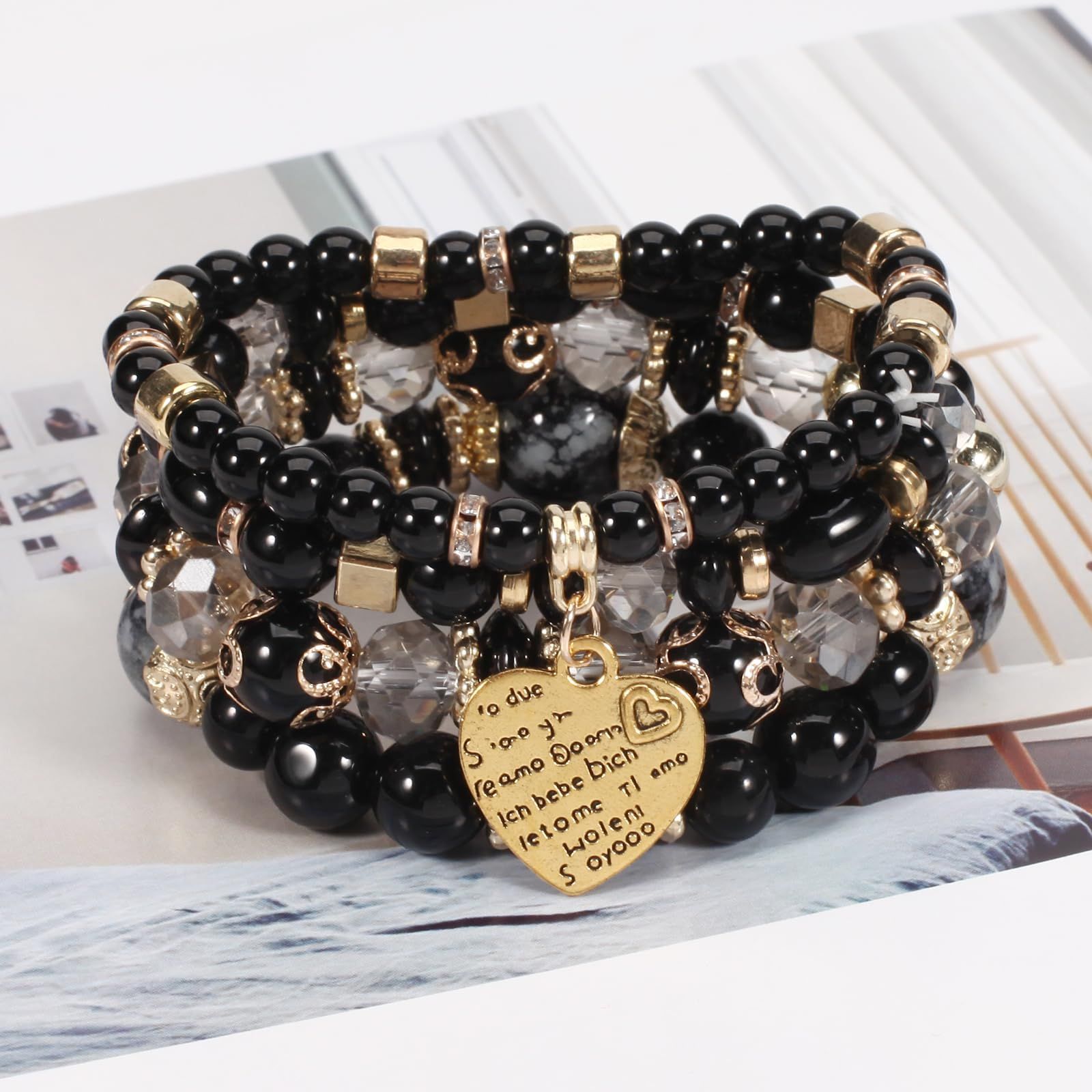 2 pcs Bohemia Bracelets for Women Girls Vintage Stackable Beads Bracelets view 4