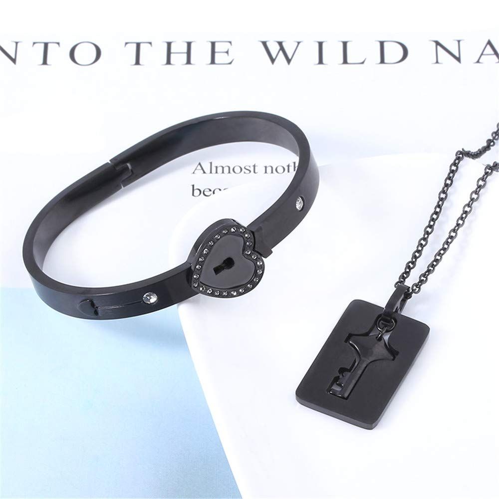 JEWELRY Lock Bracelet and Key Necklace - Titanium Steel Couples Jewelry view 4