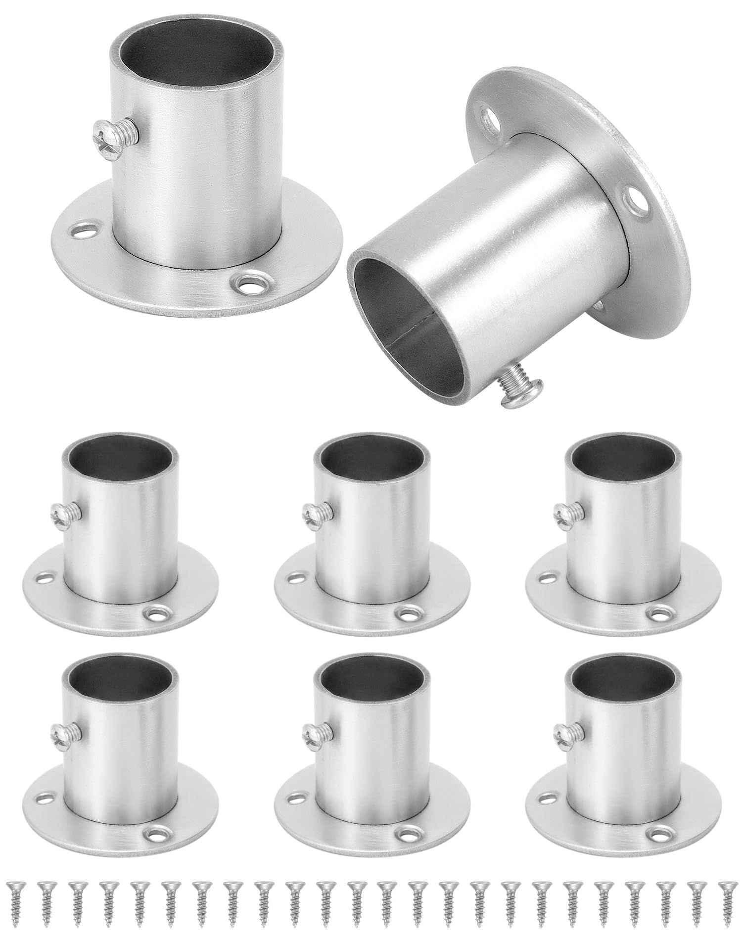Stainless Steel Pole Sockets Flange Rod Holder for Closet — image 1