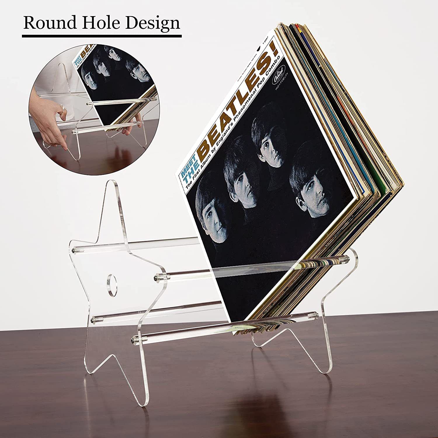 Acrylic CD Display Stand Album Transparent Display Stand Black Glue Home view 4