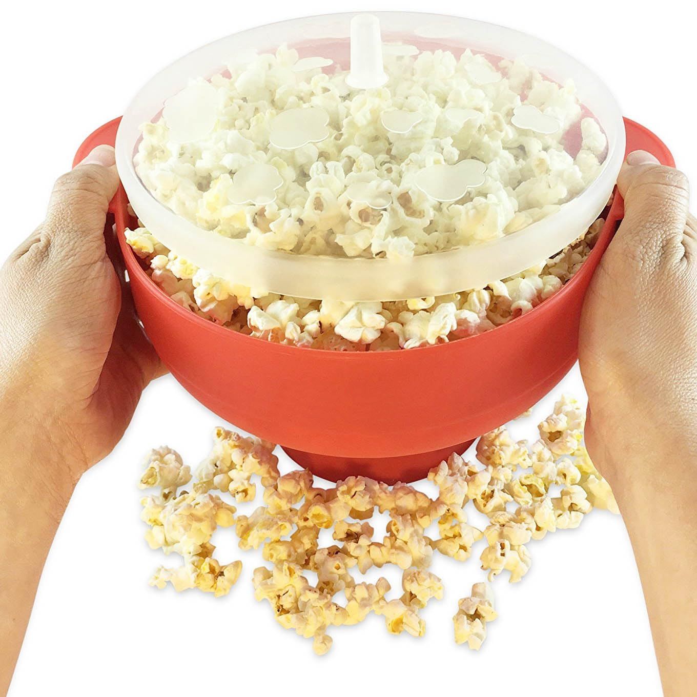 Microwave Popcorn Popper with a lid and convenient built-in handles view 2