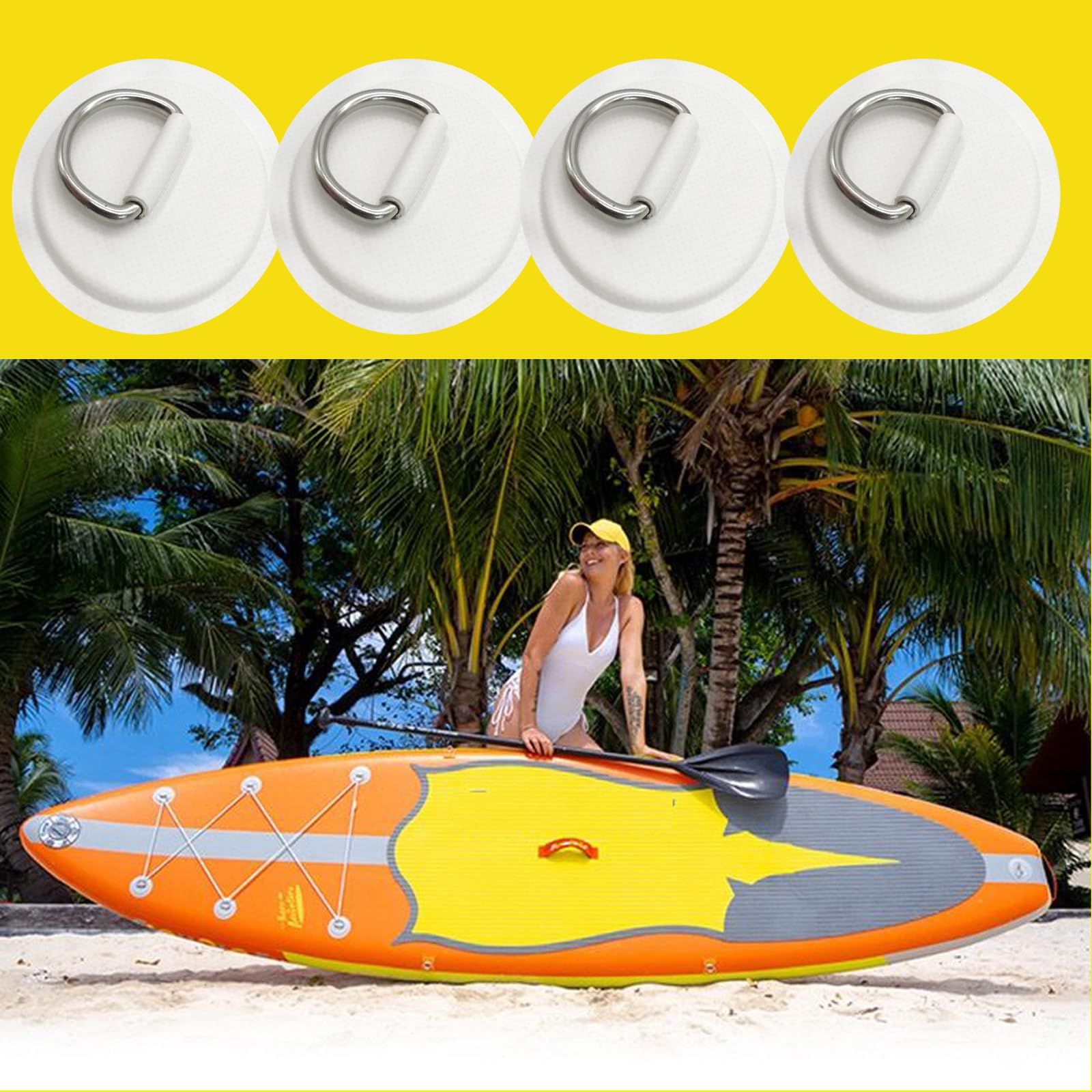 4 Pieces Pad/Patch D Rings for PVC Inflatable Boat Canoe Raft Stainless Steel view 5