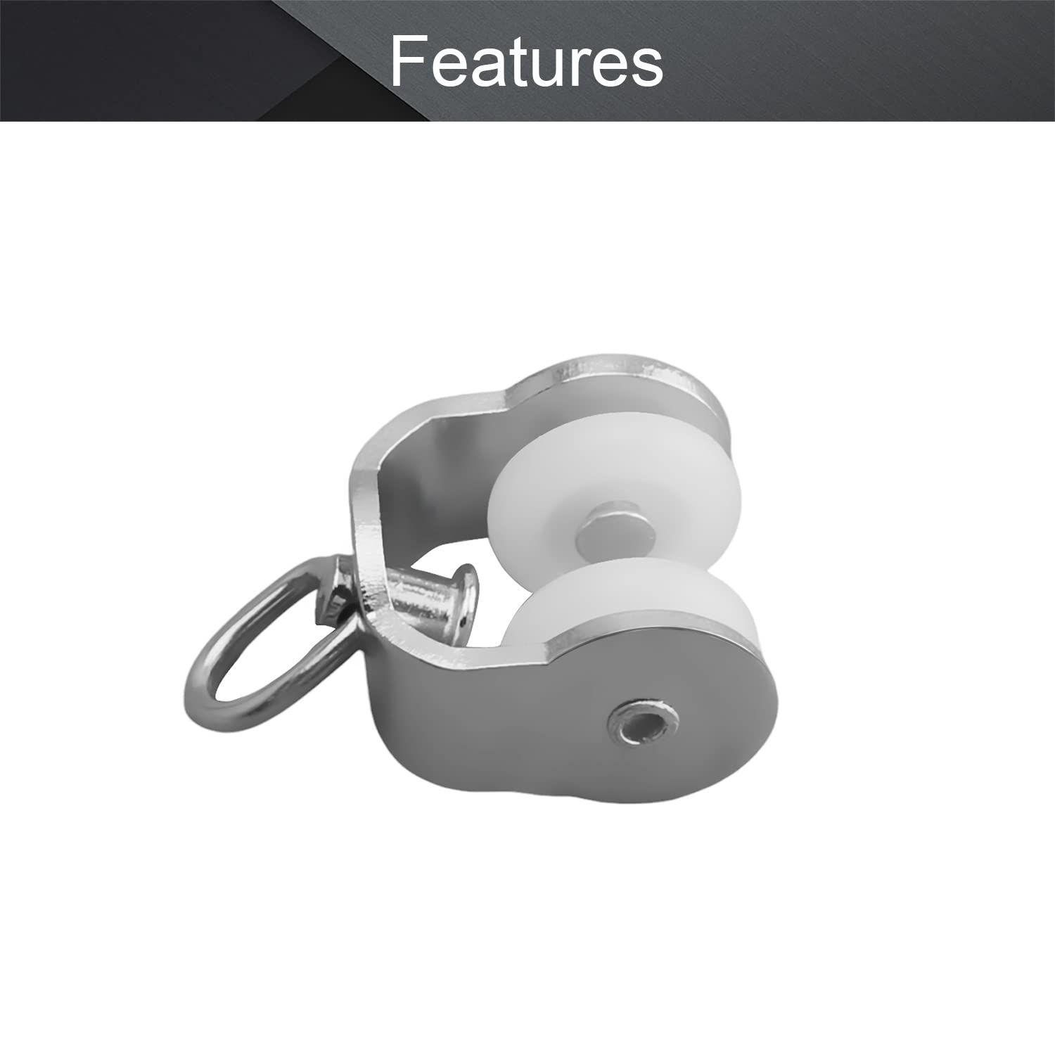 Curtain Track Rollers Stainless Steel Frame Twin Wheeled Carriers Drapery Rail view 4