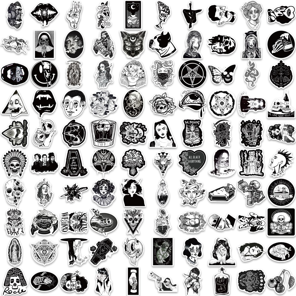 200 PCS Skull Gangster Waterproof Water Bottle Stickers for Adults Teens view 3