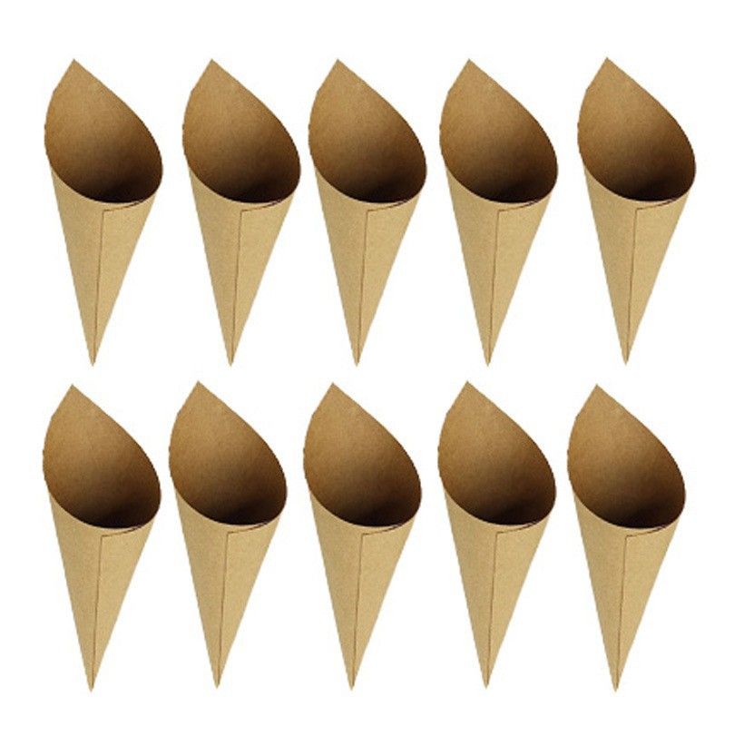 50PCS Kraft Paper Confetti Cones Brown Wedding Confetti Cones Vintage Kraft