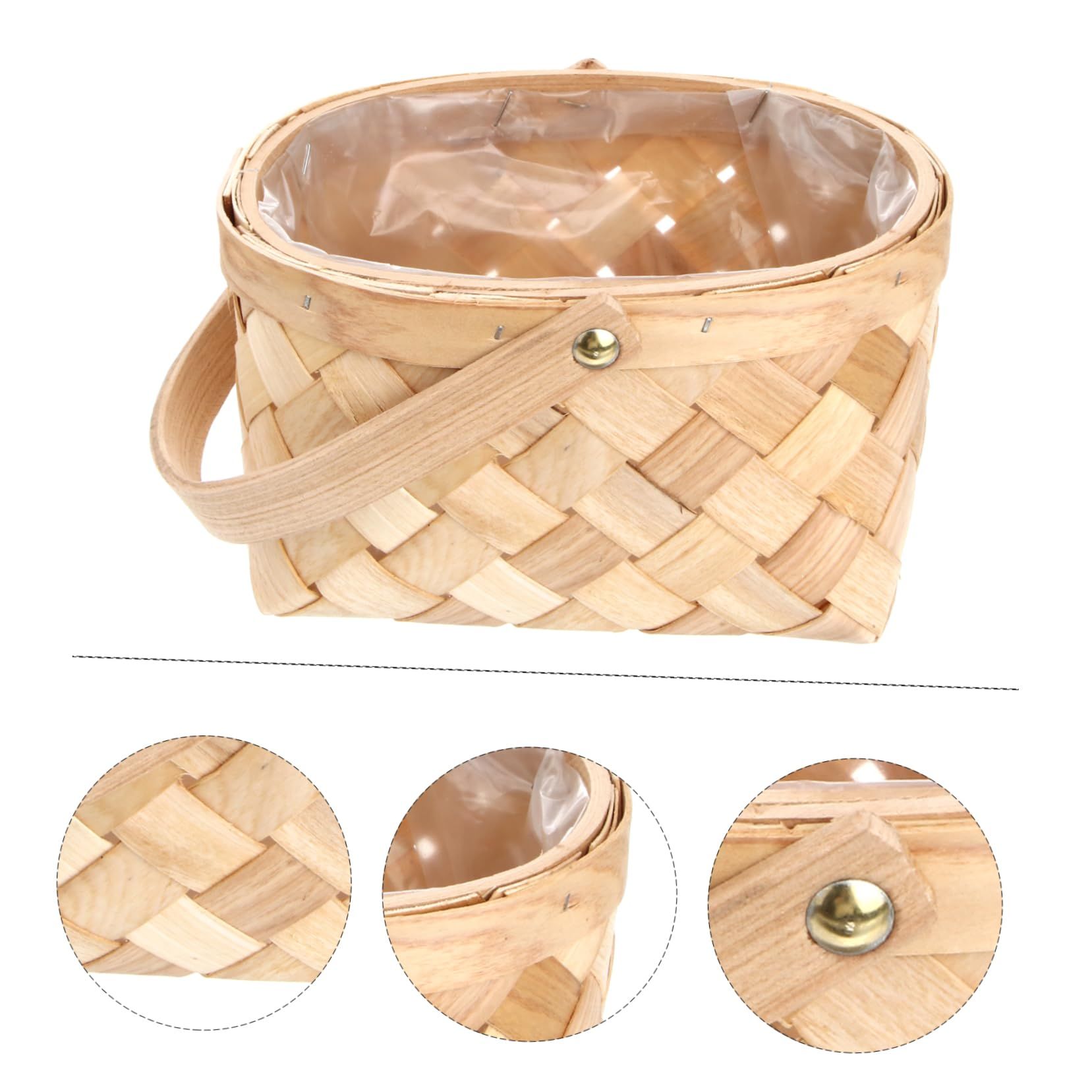 Mini Woven Baskets with Handles Miniature Flower Basket Rustic Hanging Wedding view 4