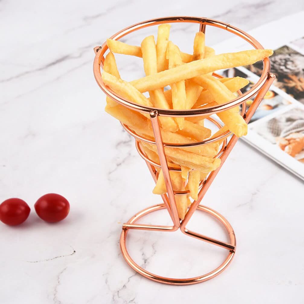Food Tray French Fries Stands Serving Holder Cone Metal Wire Basket Fried view 5