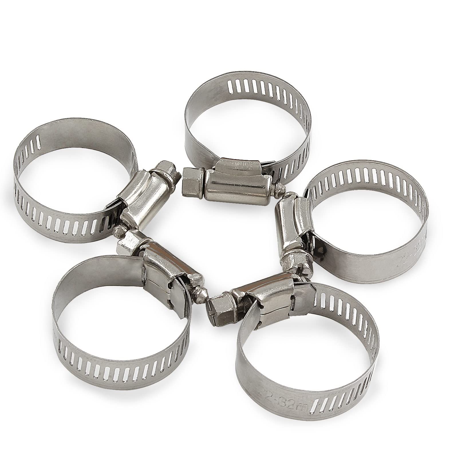 5 Pcs Stainless Steel Hose Clamps — image 1