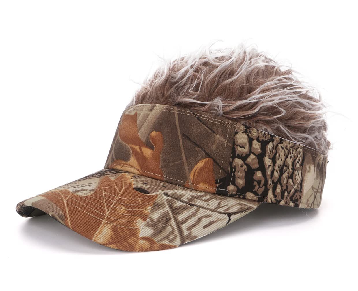 Men's Hair Visor ​Sun Hats Visor with Hair Fake Hat with Hair for Men Novelty view 4