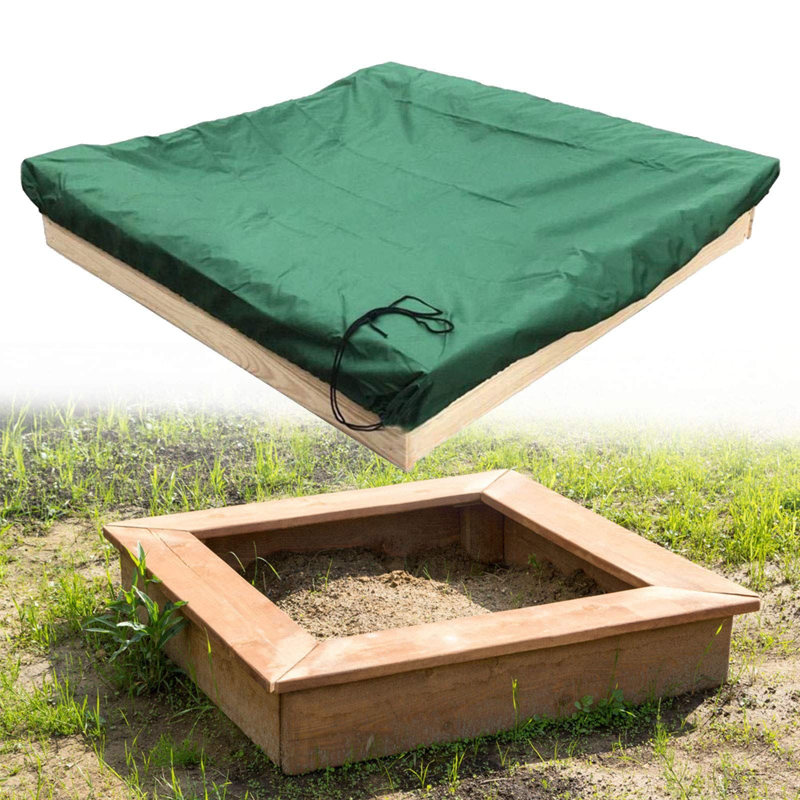 Sandbox Cover Square Waterproof Sandpit Cover with Drawstring Tool Dustproof view 3