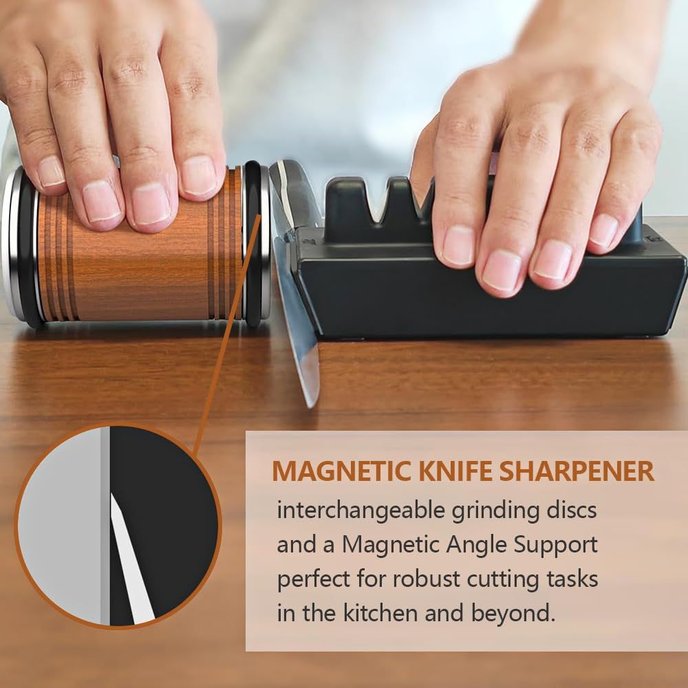 Rolling Knife Sharpener Kit - magnetic knife sharpener Diamond and Ceramic view 2